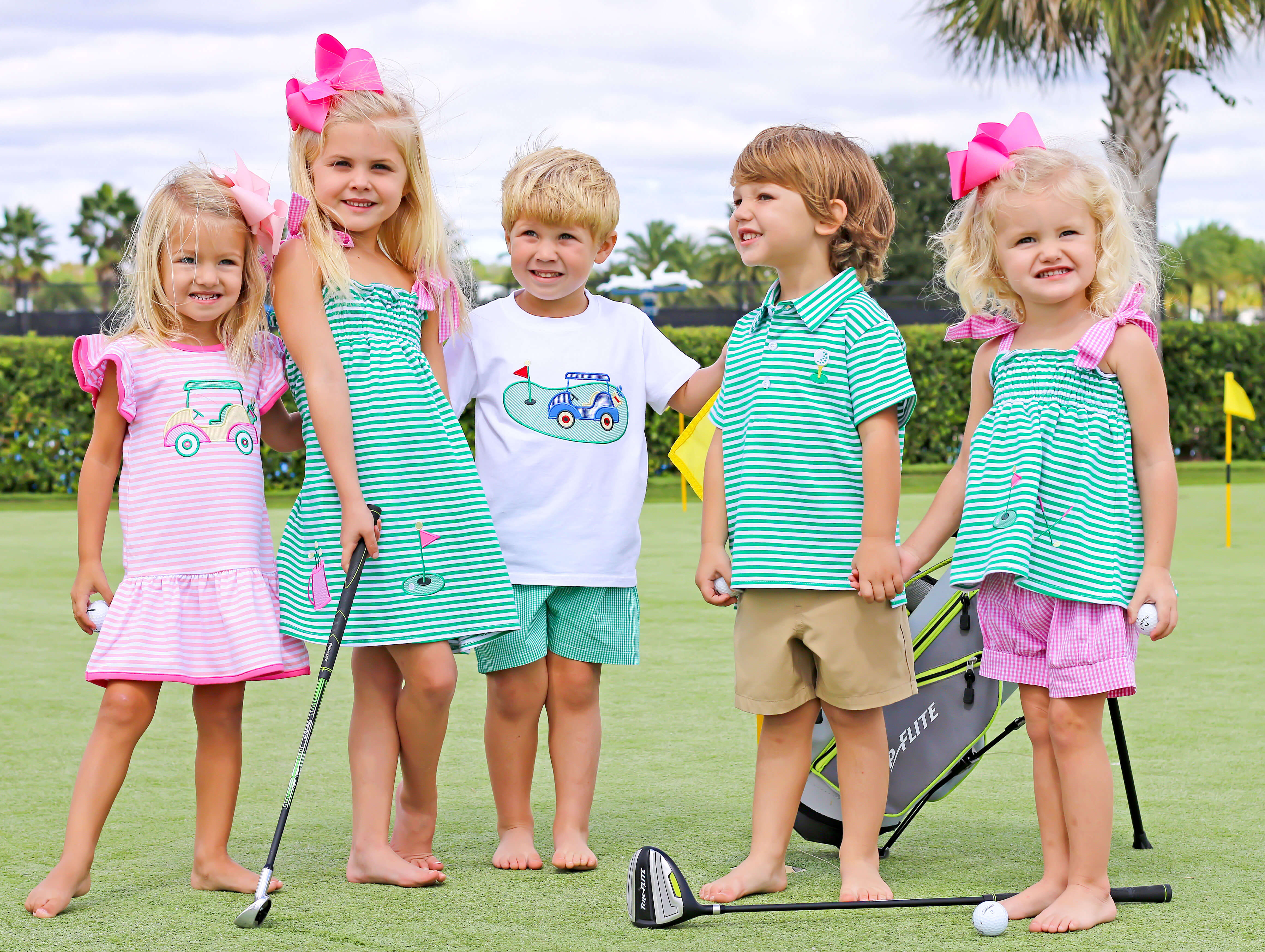 Golf Tee Green Stripe Polo - Image 3
