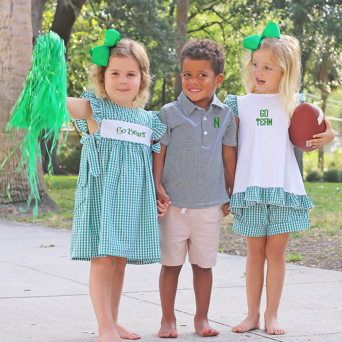 Green Gingham Tie Back Short Set - Image 7