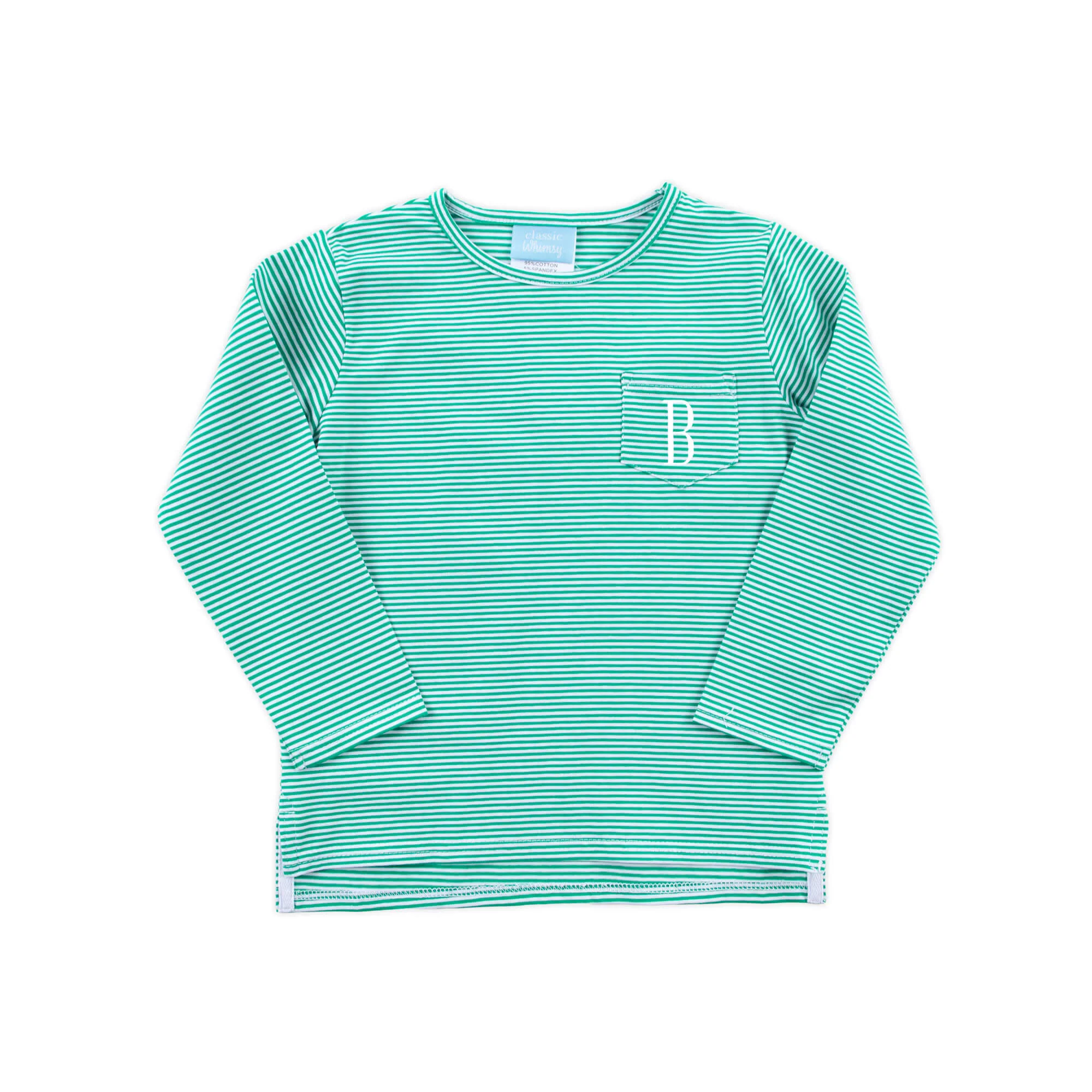 Green Stripe Long Sleeve Pocket Shirt