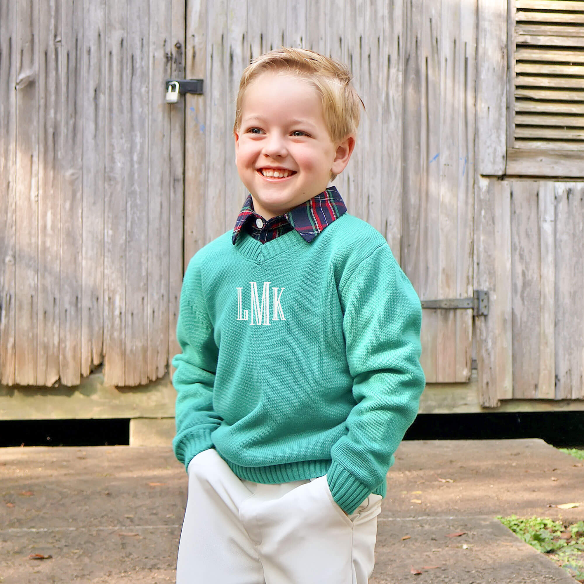 Green V-Neck Sweater
