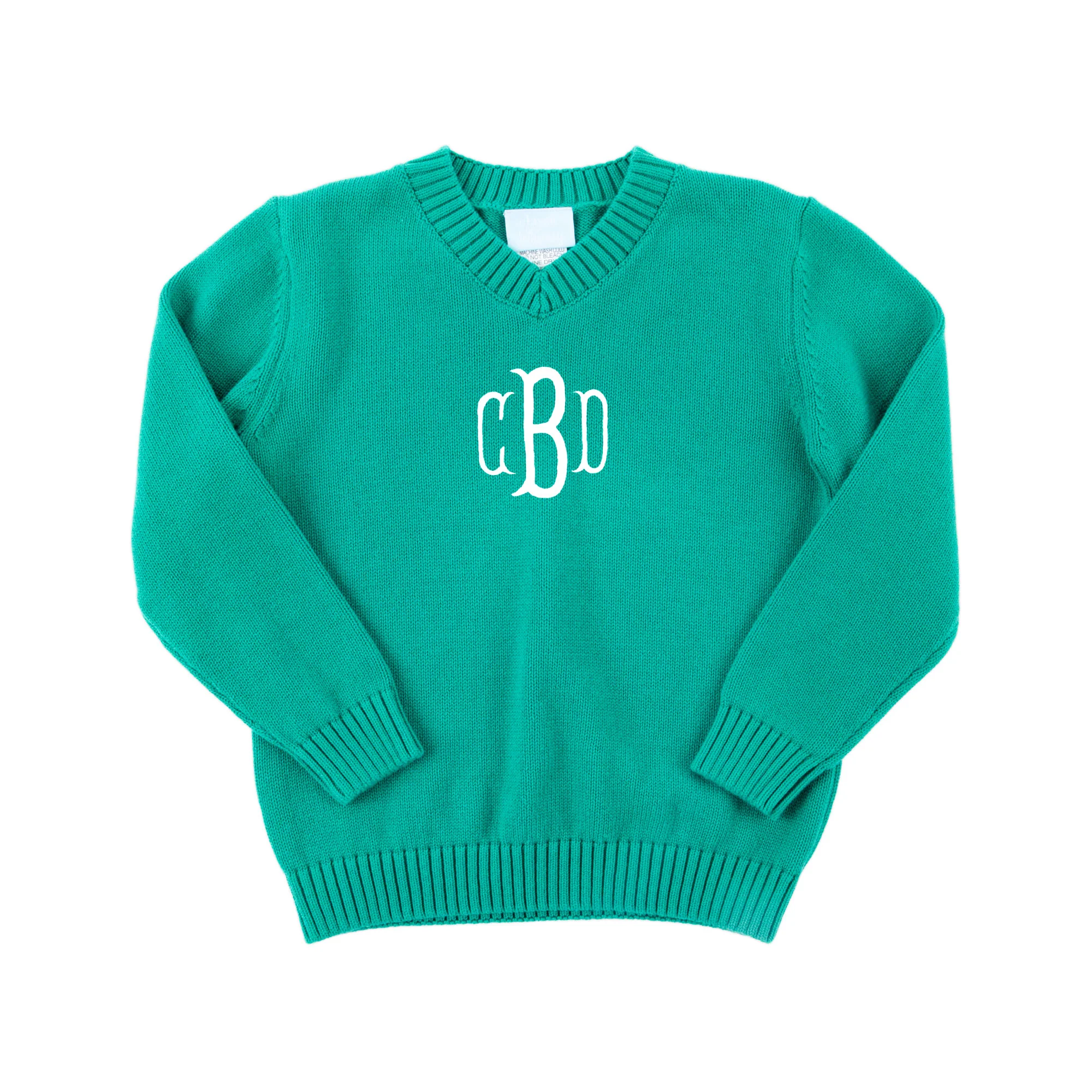 Green V-Neck Sweater - Image 2