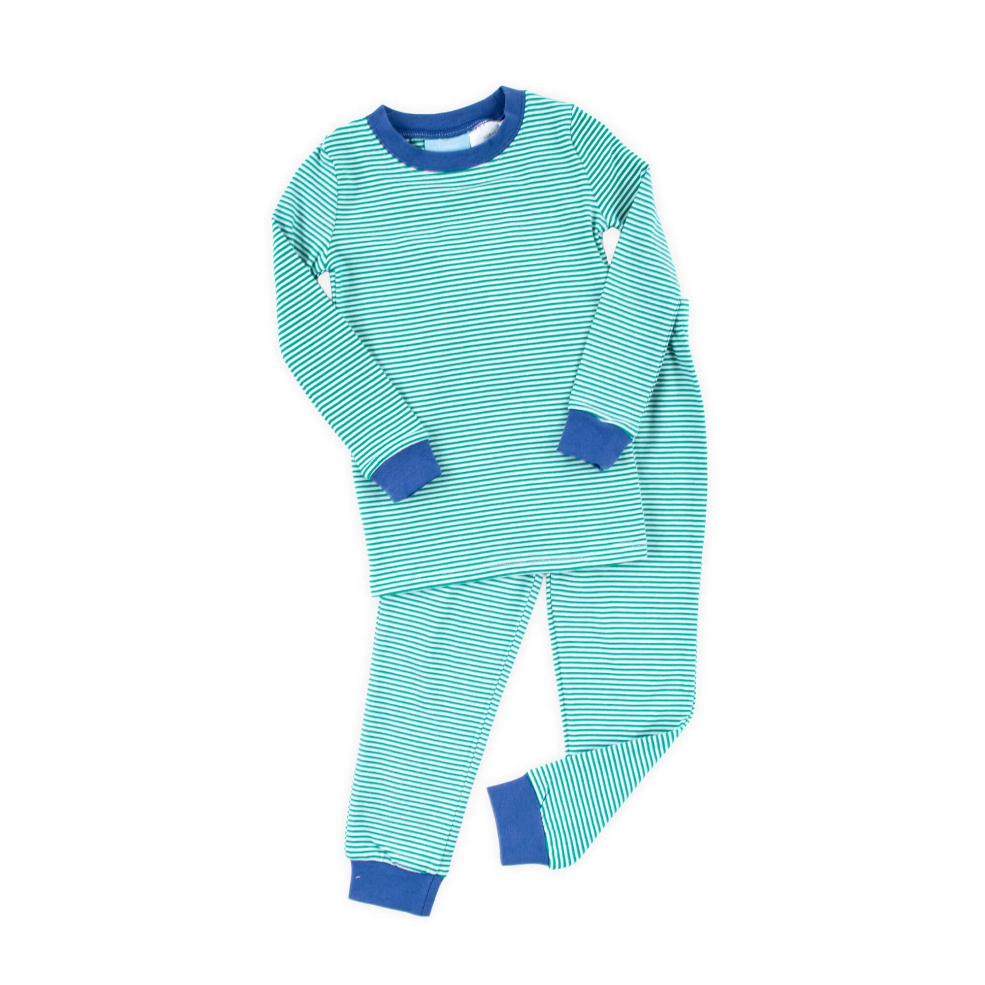 Green Stripe Pajamas with Royal - Image 4