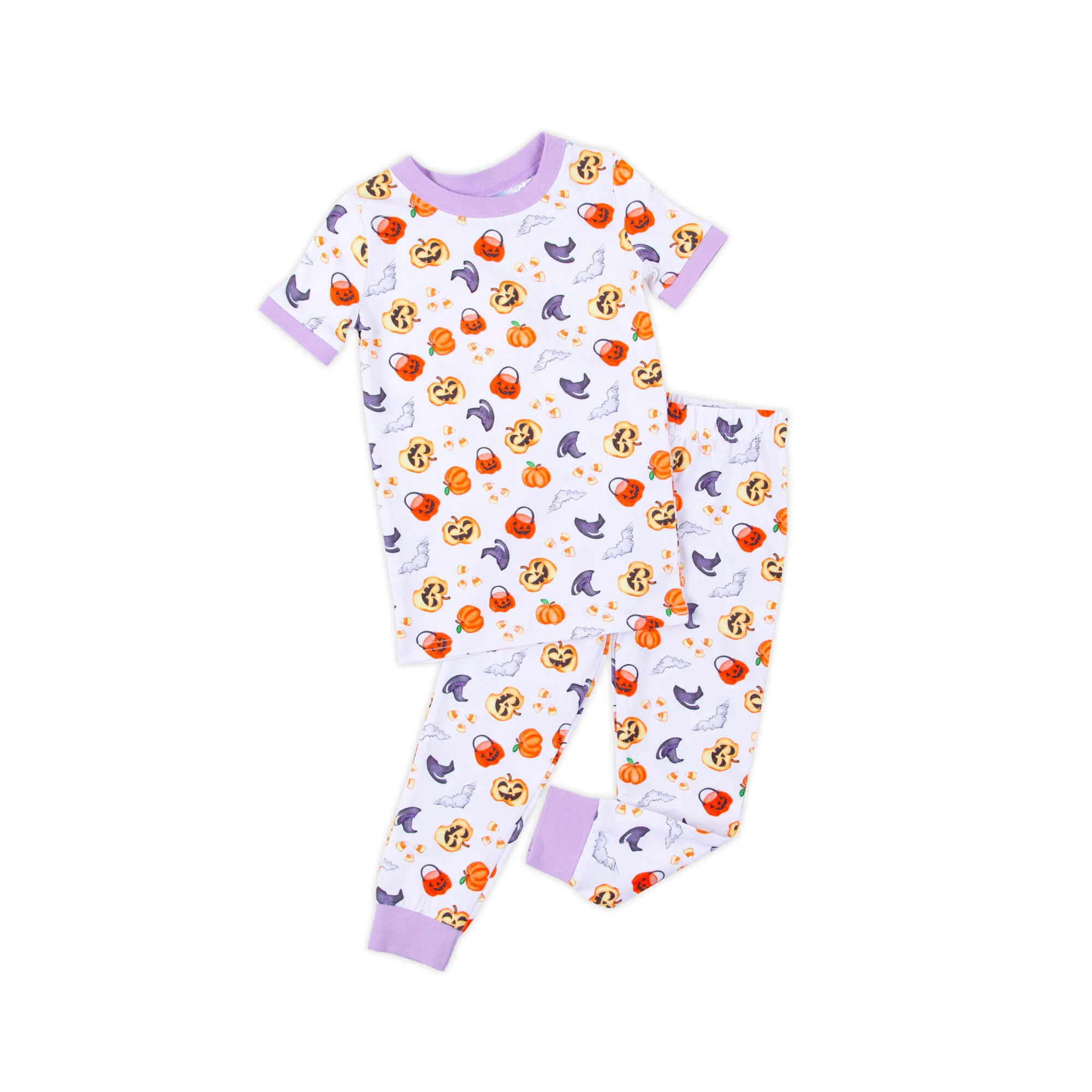 Halloween Print Purple Trim Pajamas - Image 3
