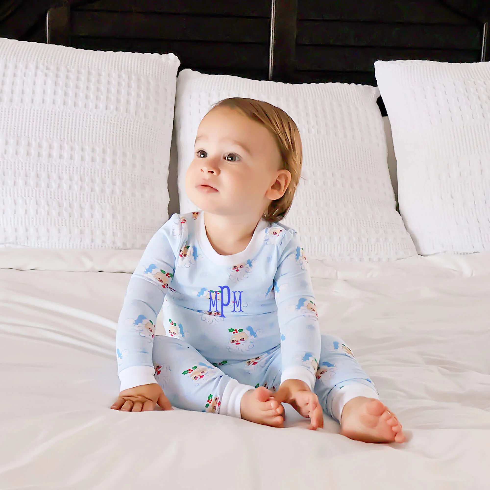 Vintage Santa Blue Pajamas