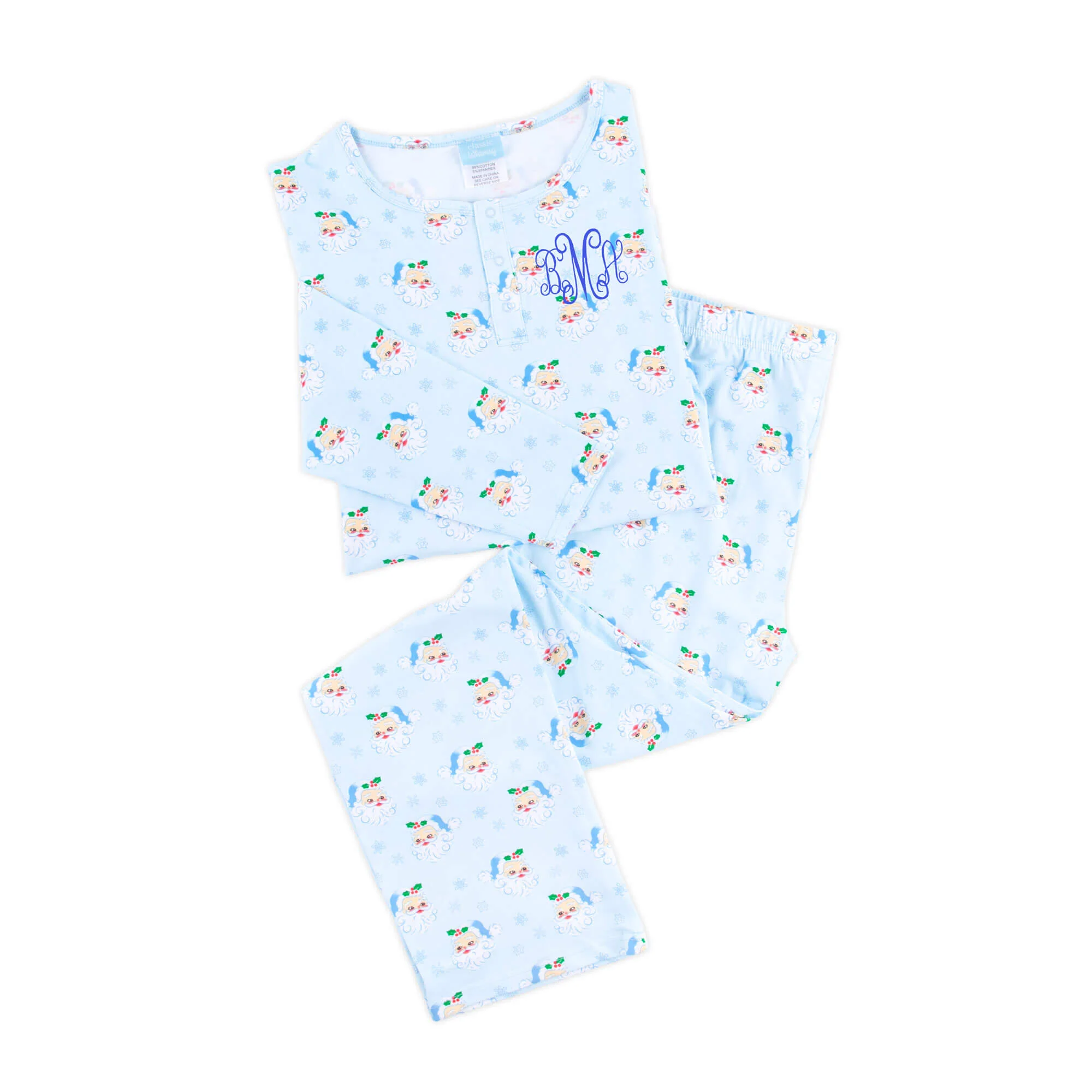 Vintage Santa Blue Women's Pajamas - Image 2