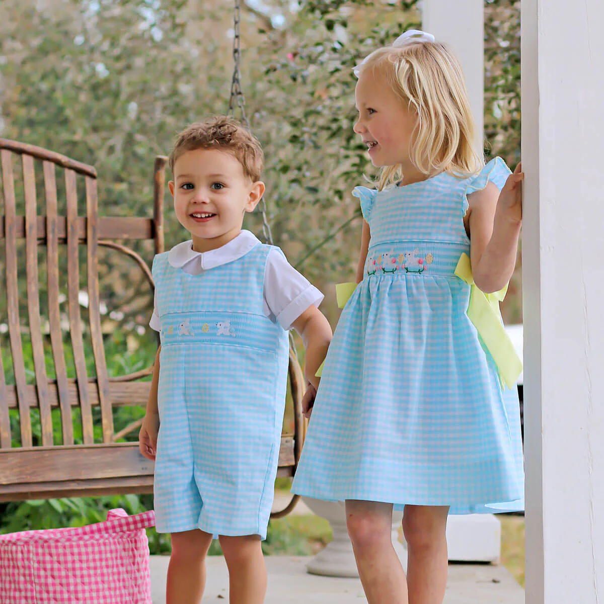 Hippity Hop Turquoise Bunny Smocked Beverly Dress - Image 8