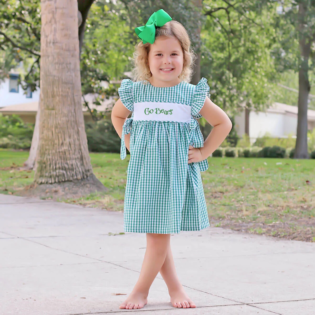 Hunter Green Gingham Avery Dress