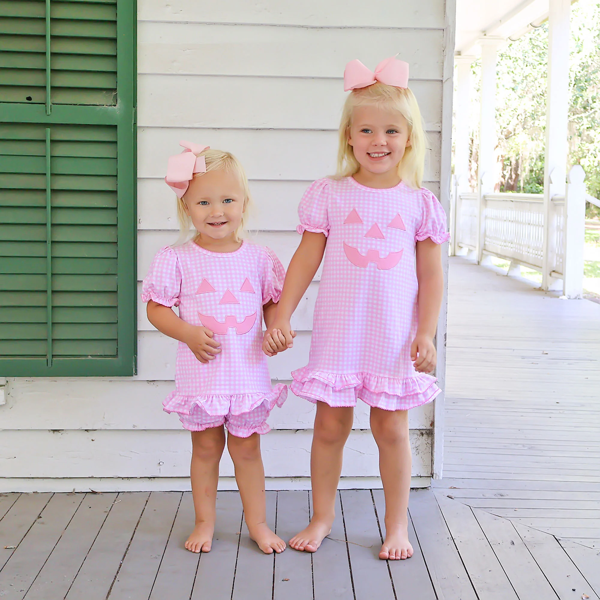 Jack O'Lantern Pink Gingham Milly Bloomer Set - Image 5