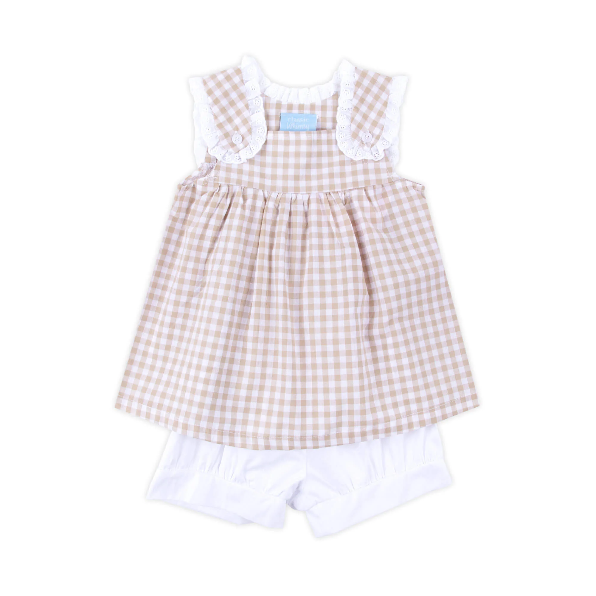Khaki Gingham Lulu Short Set - Image 4