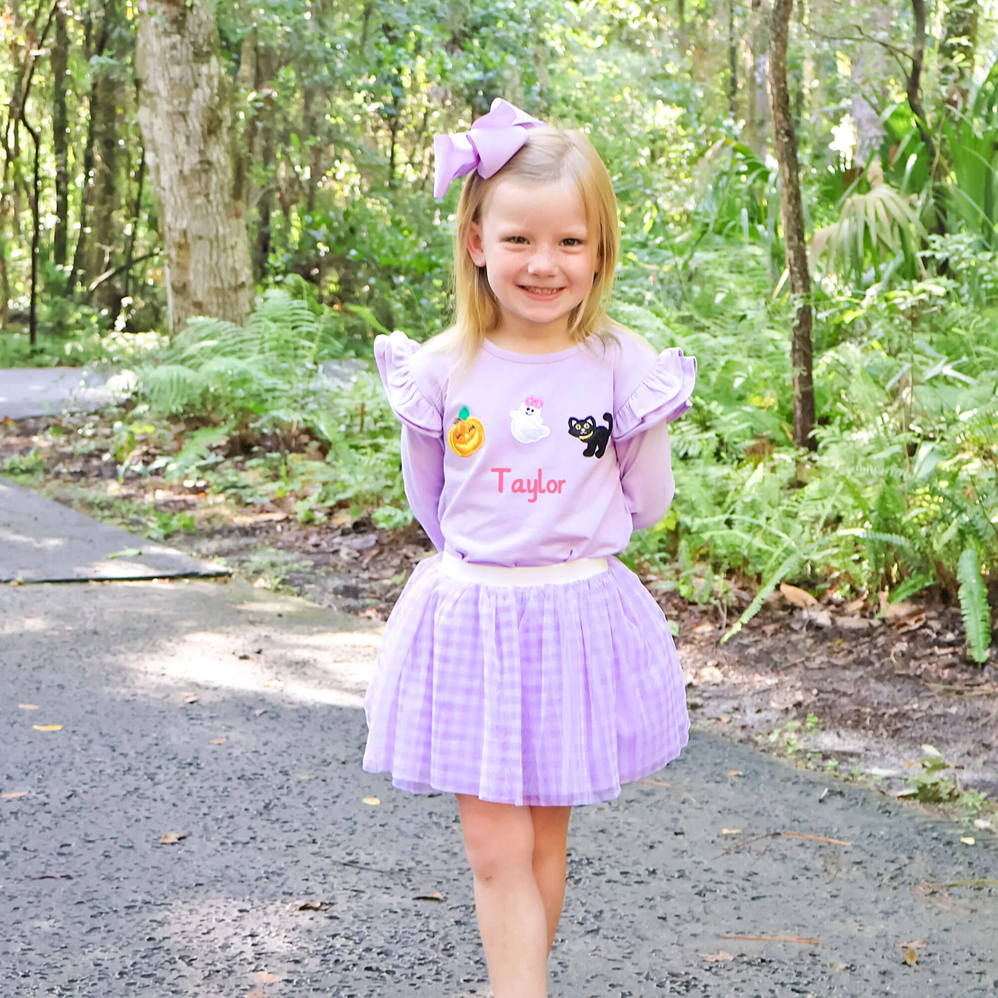 Lavender Gingham Tutu Skirt - Image 3