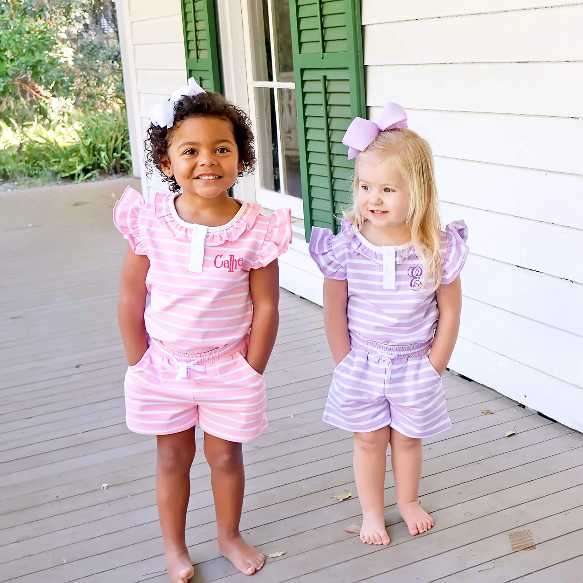 Lavender Stripe Nina Short Set - Image 3
