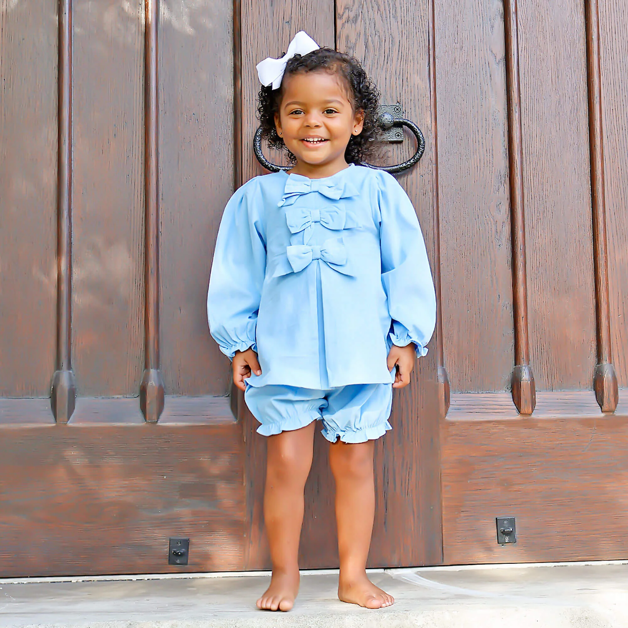 Light Blue Corduroy Coco Bloomer Set