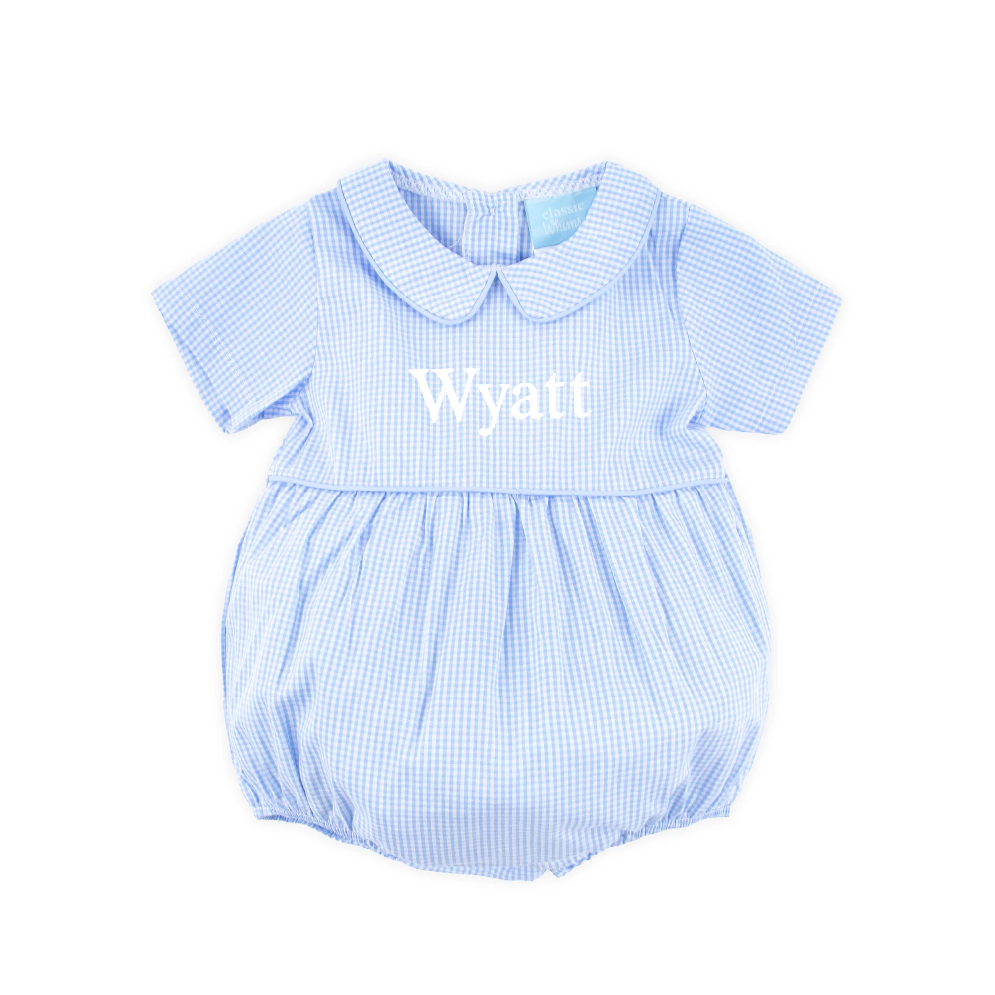 Gingham Collared Bubble Light Blue