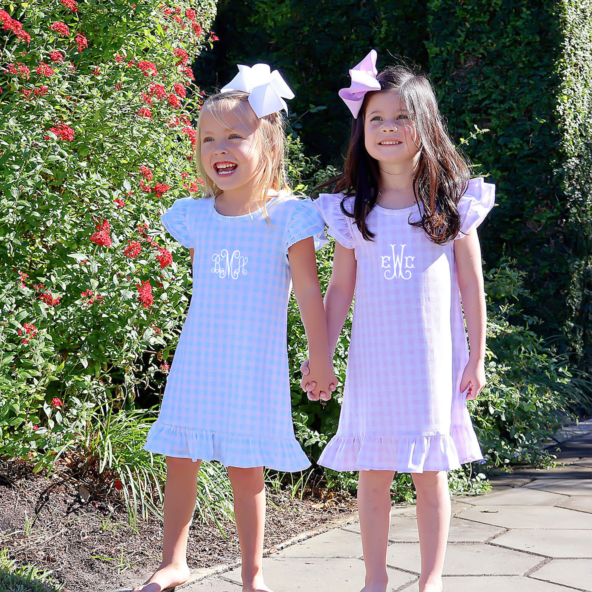 Milly Gingham Ruffle Dress Blue - Image 3