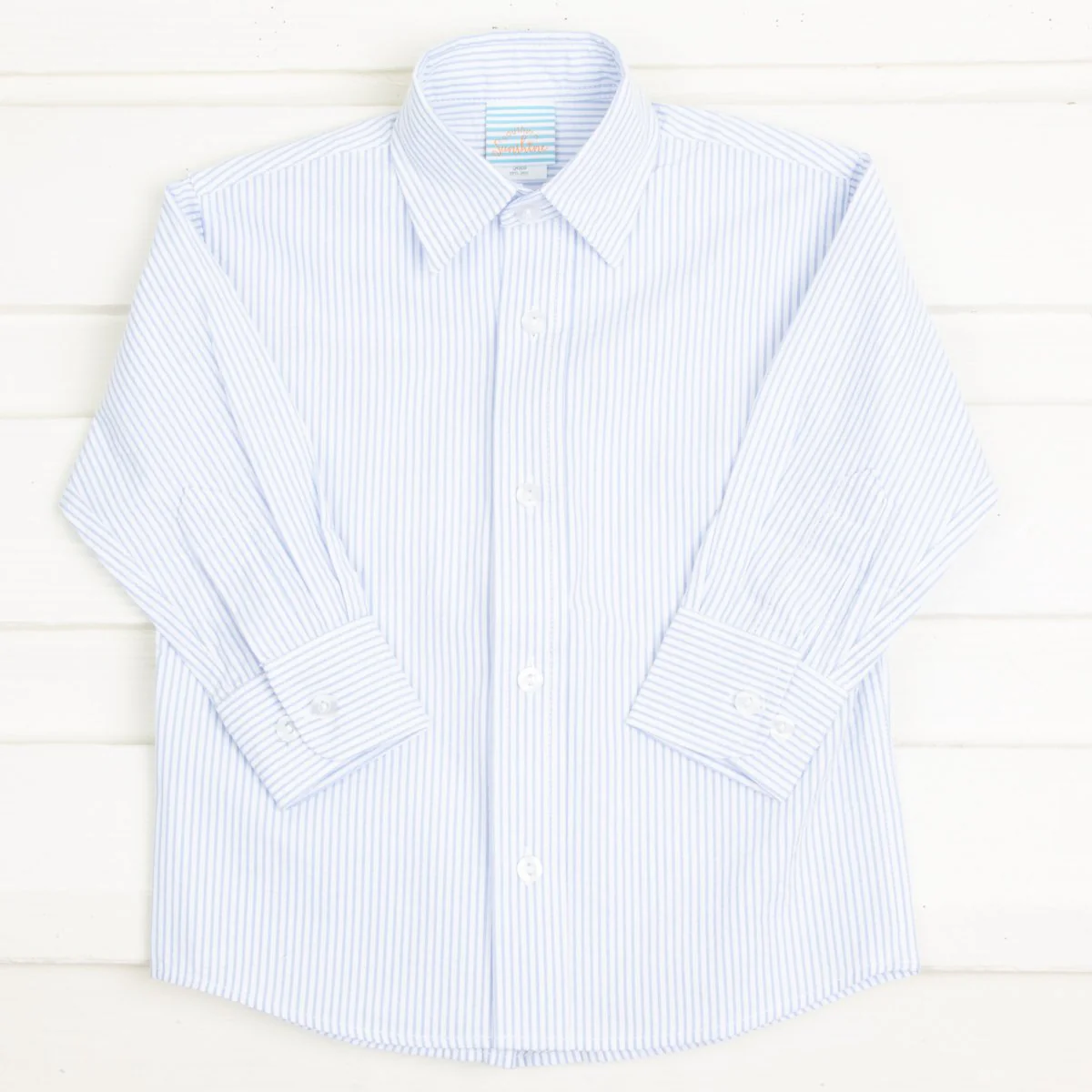 Light Blue Seersucker Stripe Button Down