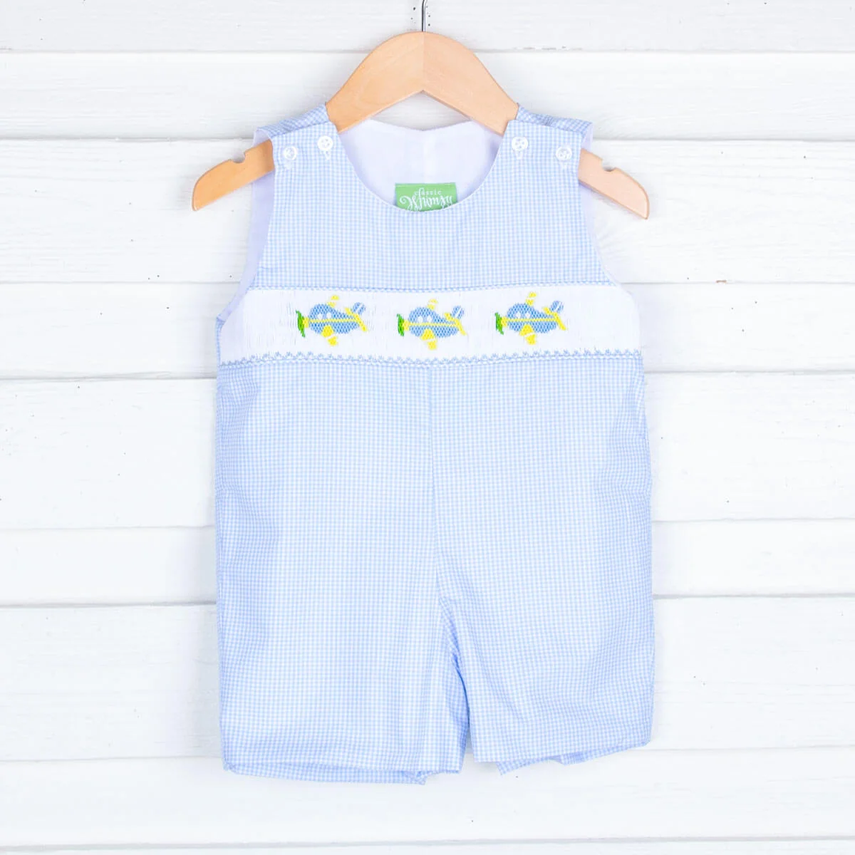 Light Blue Smocked Airplanes Jon Jon