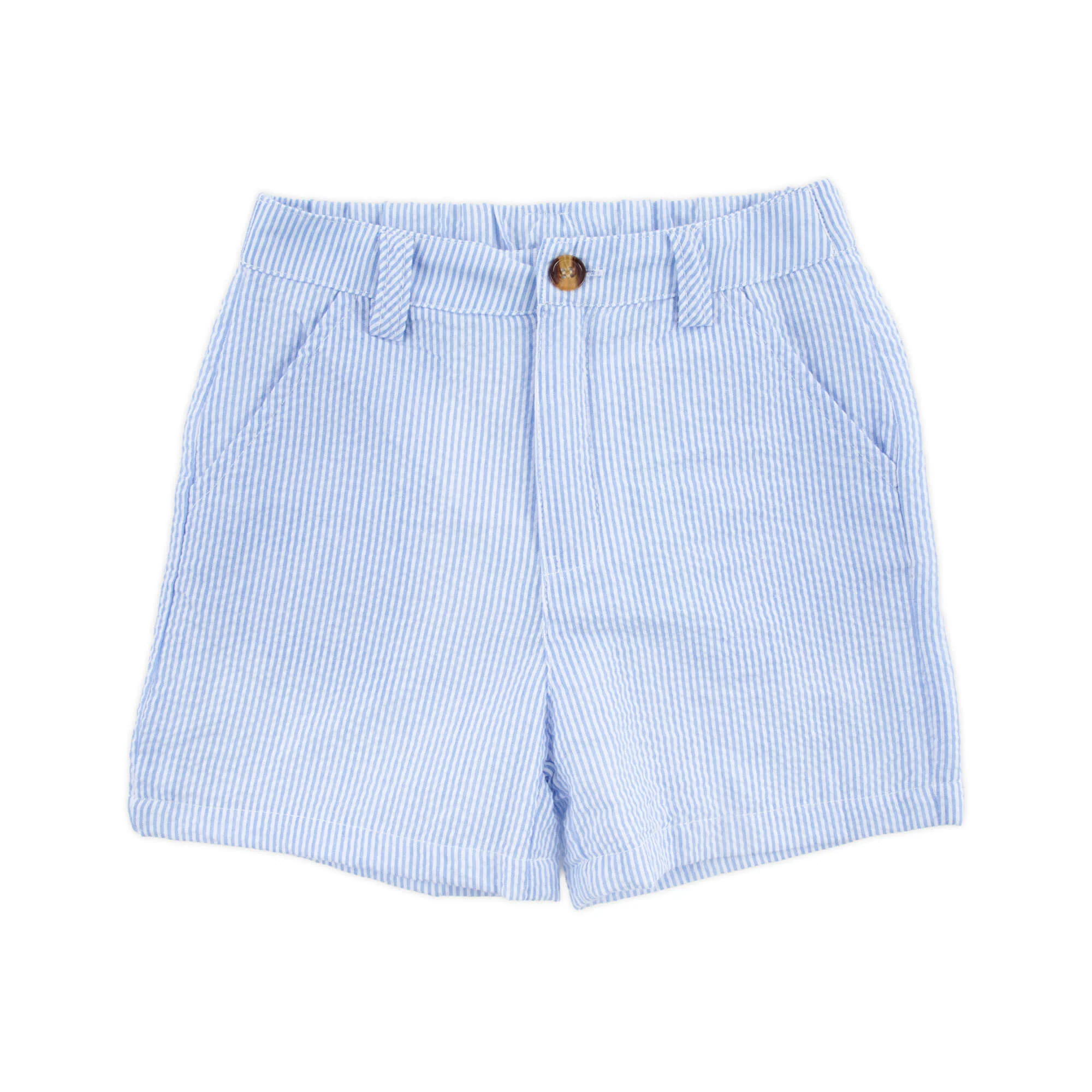 French Blue Stripe Seersucker Standard Shorts