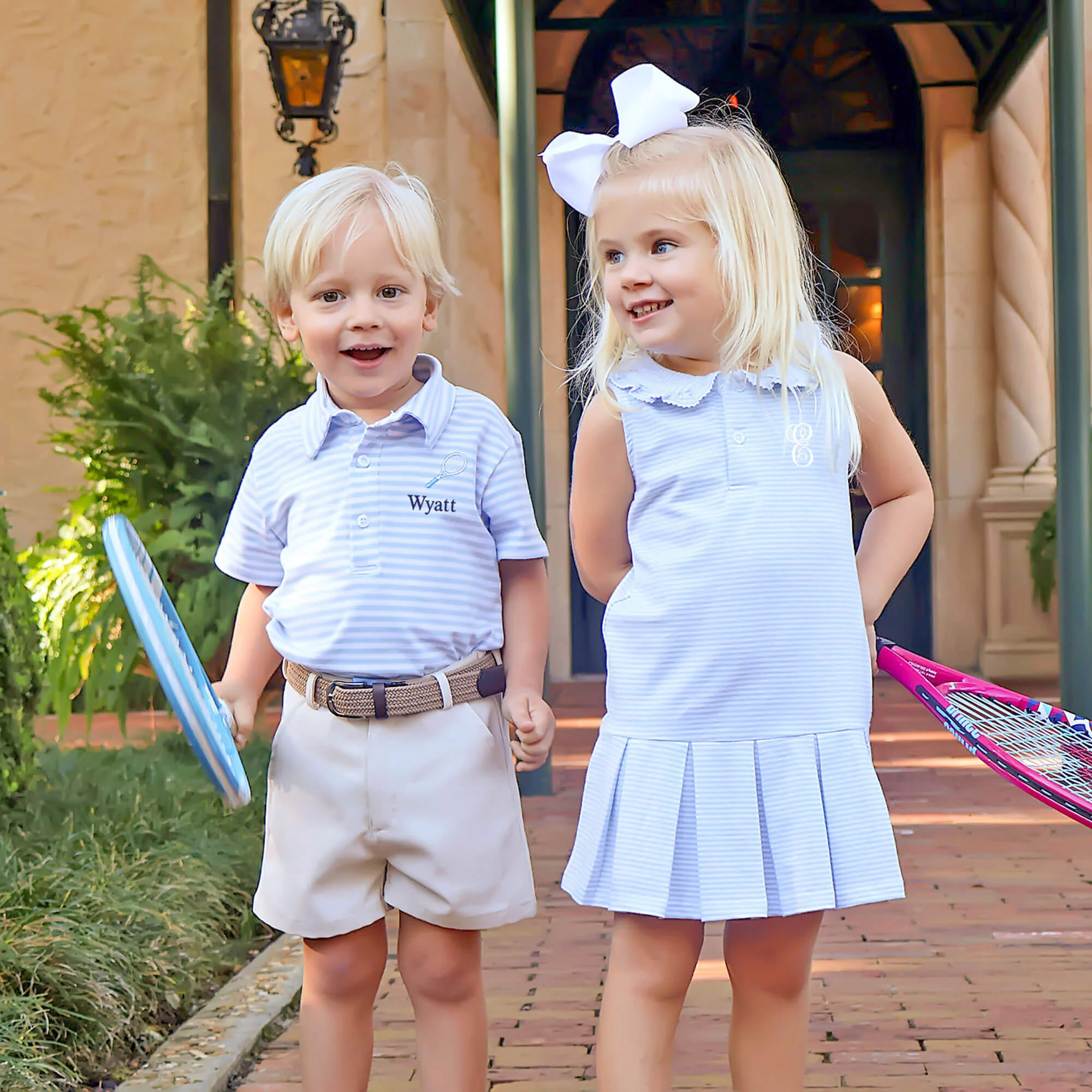 Light Blue Stripe Tennis Dress - Image 3