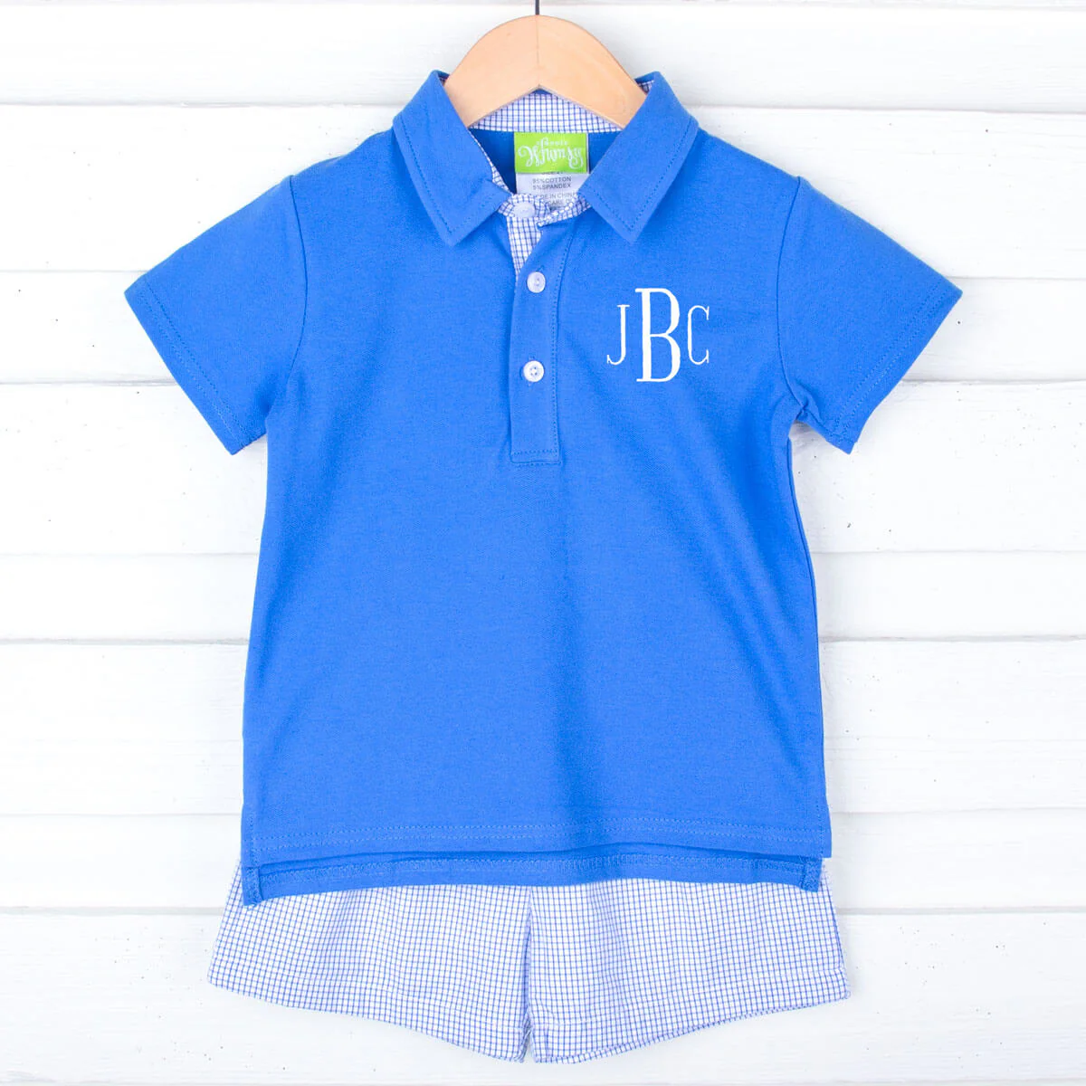 Royal Gingham Polo Short Set - Image 2