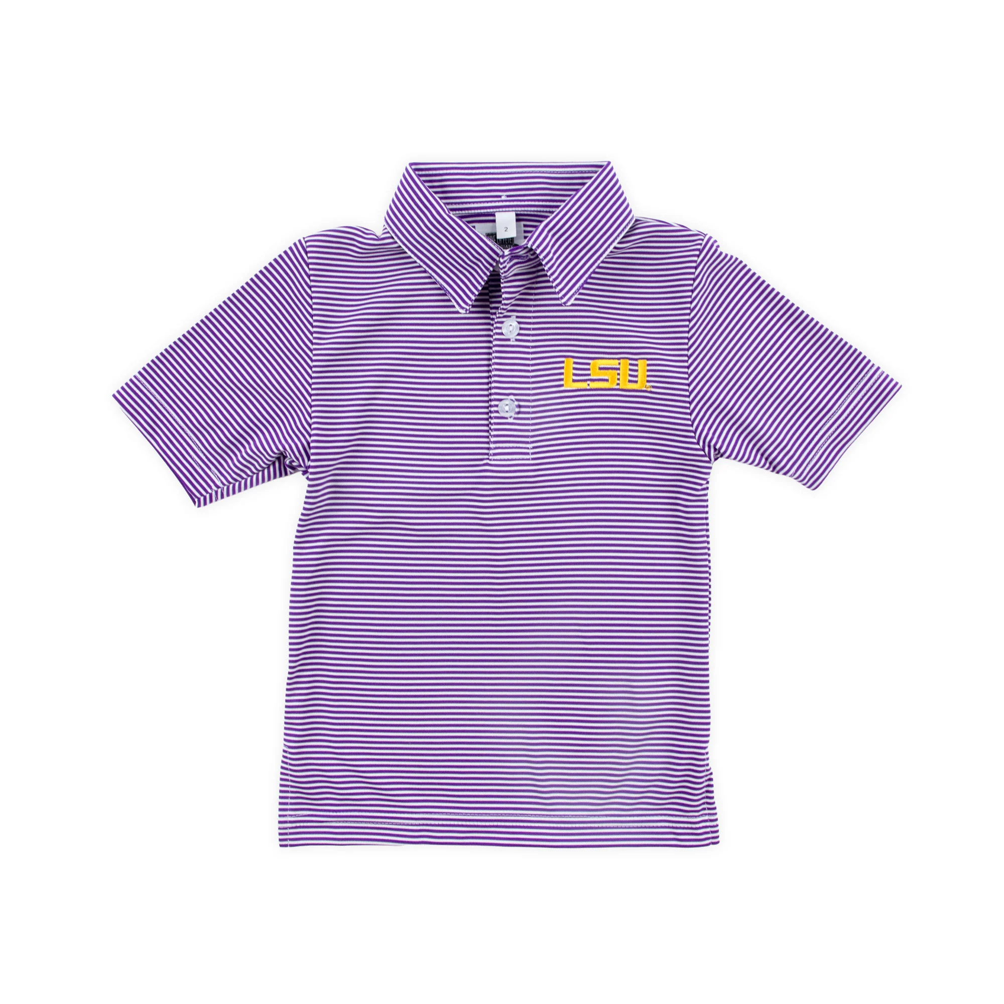LSU Embroidered Purple Performance Polo - Image 3