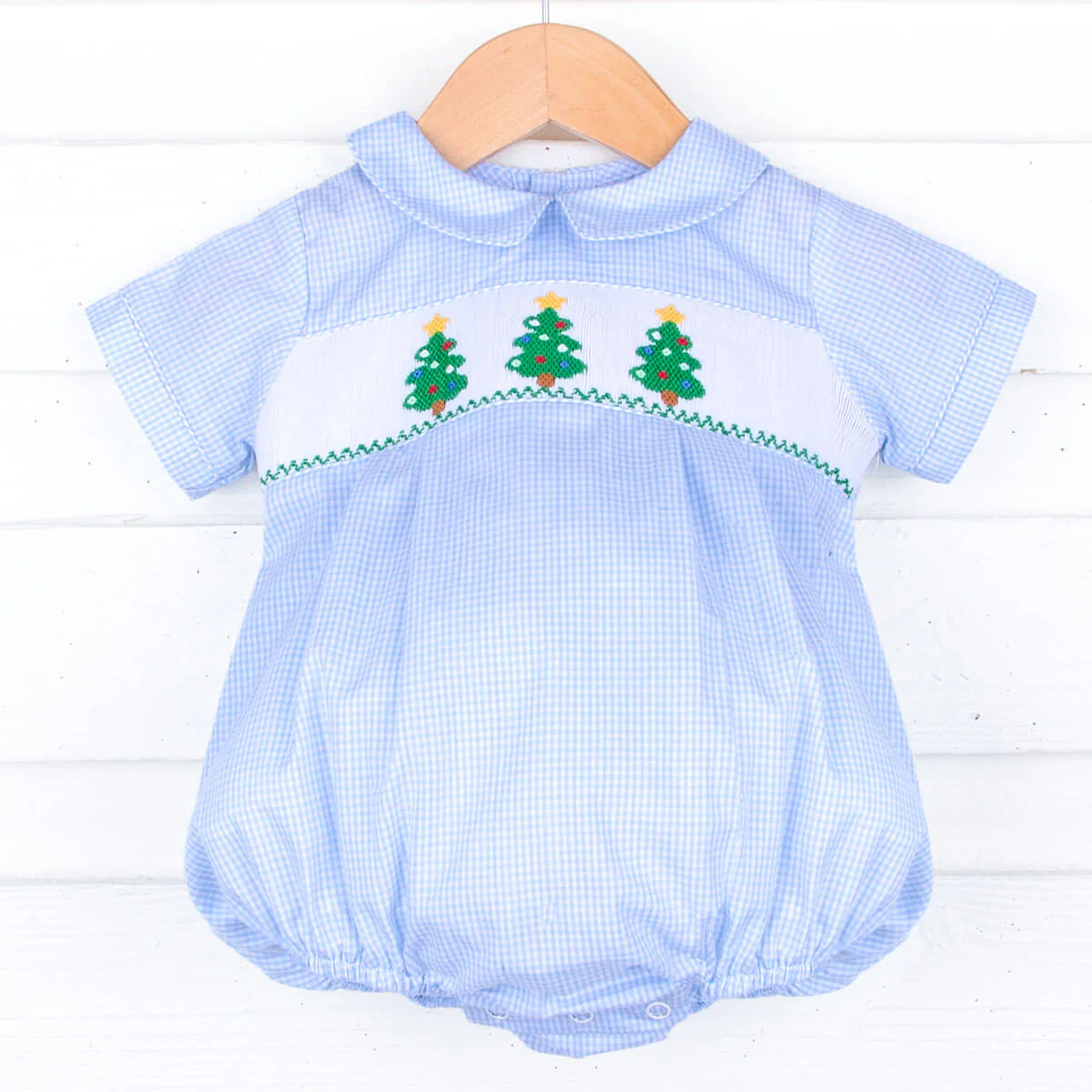 Oh Christmas Tree Smocked Collared Bubble