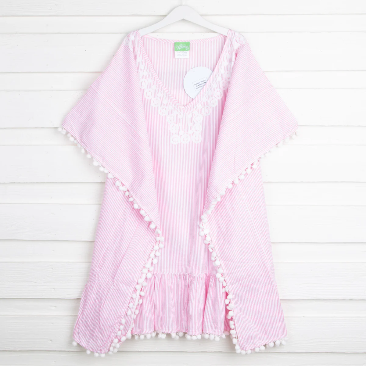 Women's Pink Stripe Seersucker Swim Cover-Up