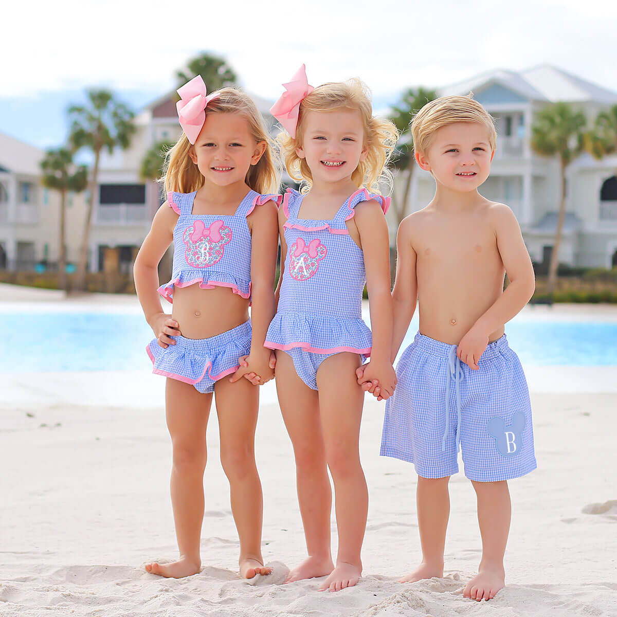 Mouse Ears Blue Gingham Swimsuit - Image 10