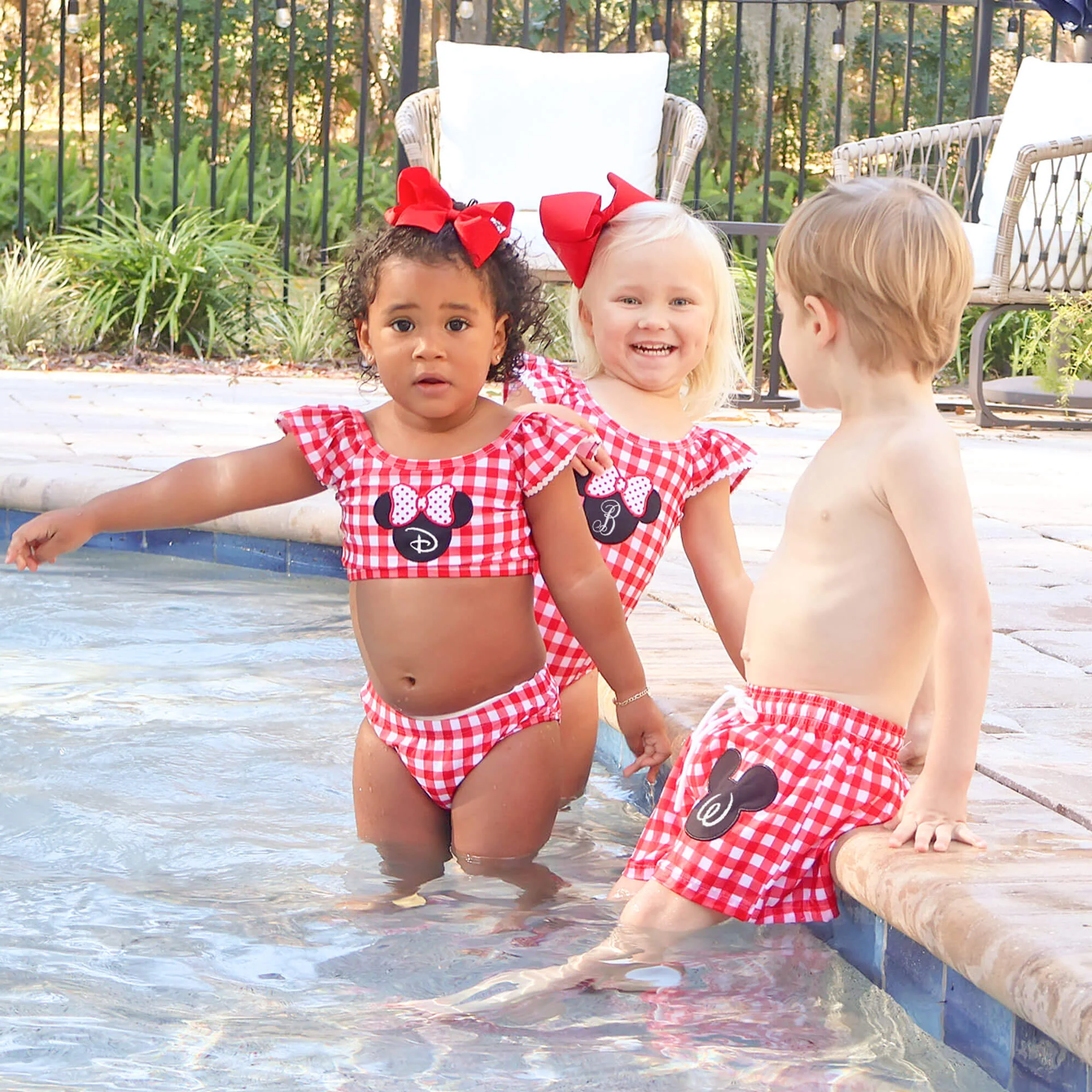 Mouse Ears Red Gingham Two Piece Swimsuit - Image 5