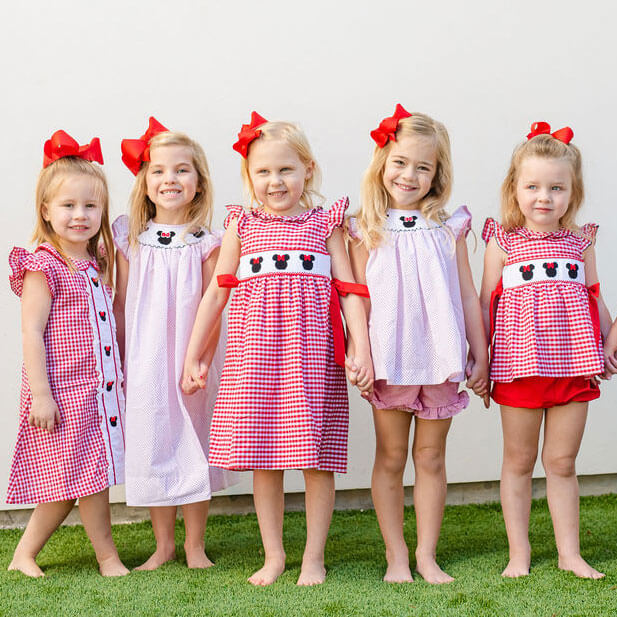 Mouse Ears Smocked Red Beverly Dress - Image 4