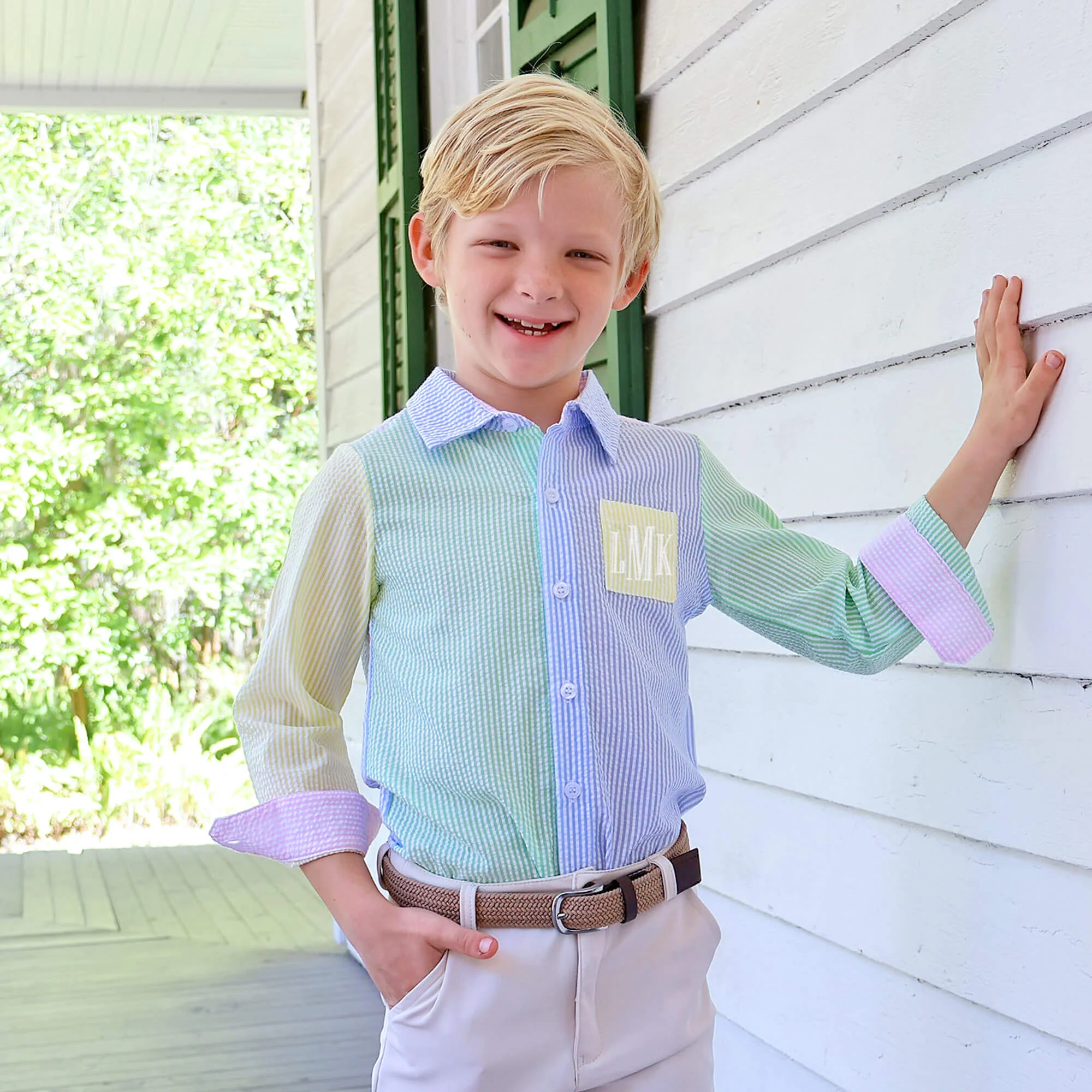 Multi Stripe Seersucker Button Down Shirt - Image 2