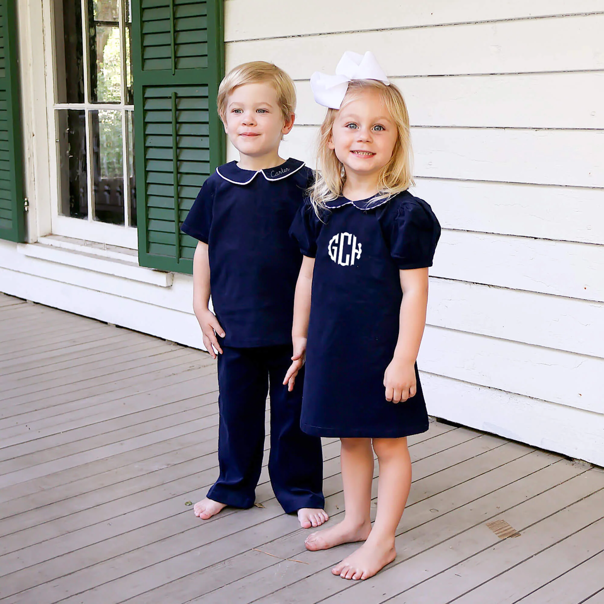 Navy Corduroy Collared Pant Set - Image 4