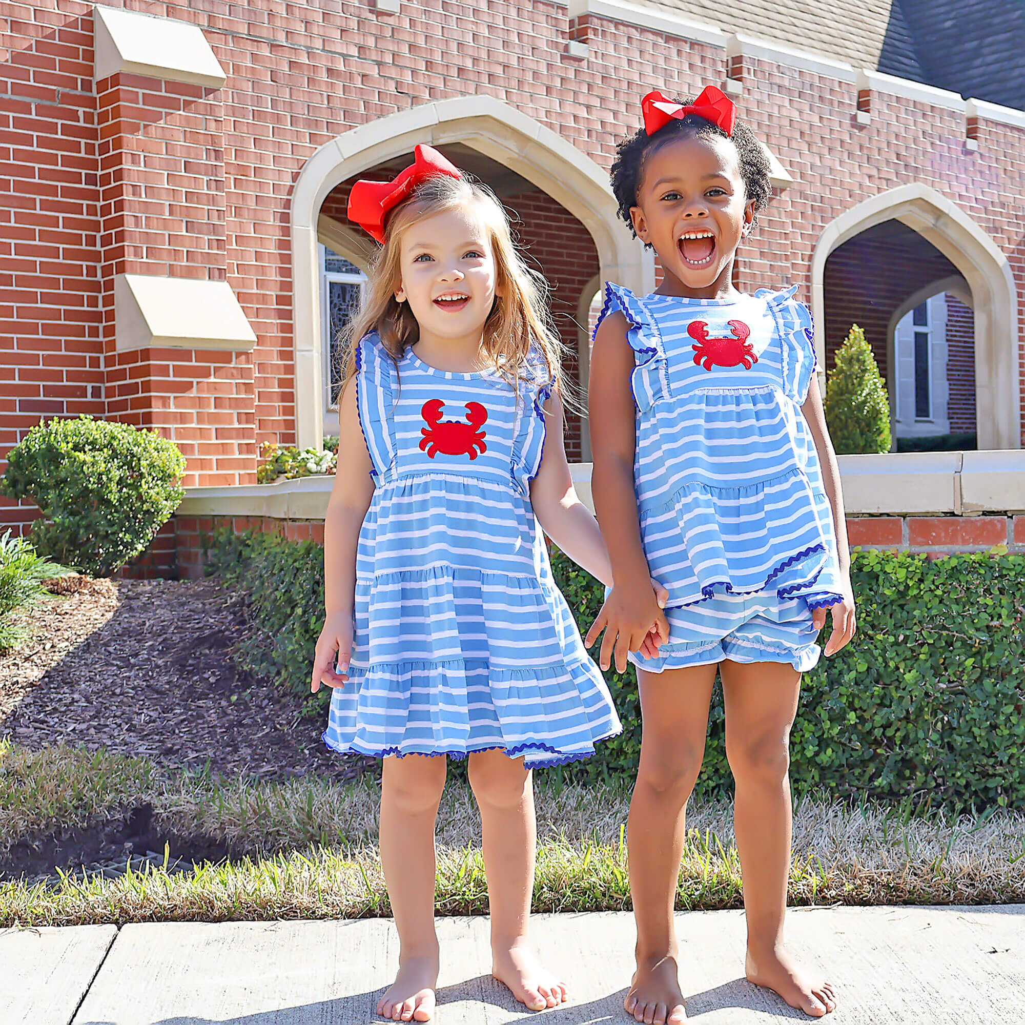 Ocean Crab Blue Stripe Kaylee Dress - Image 3