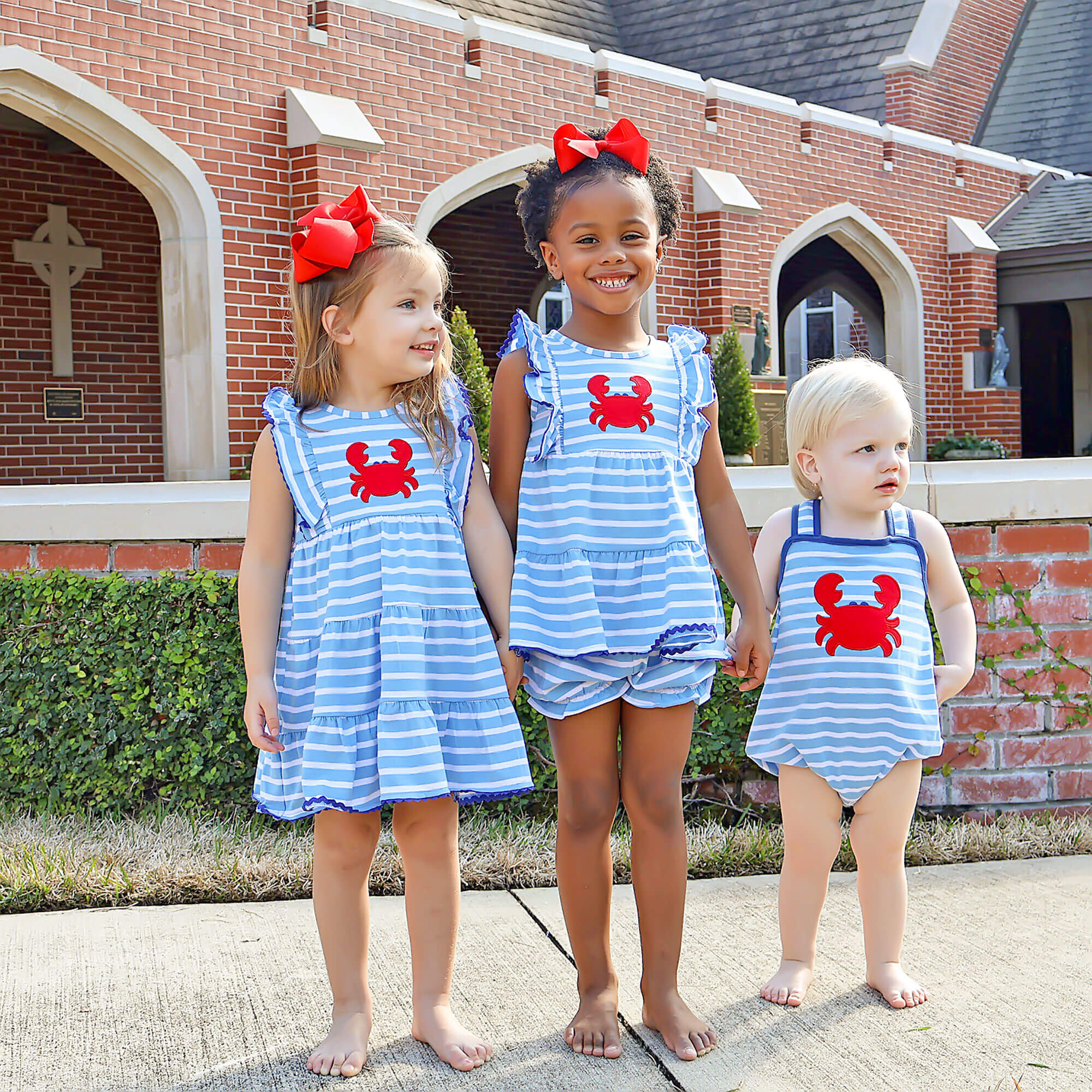 Ocean Crab Blue Stripe Kaylee Dress - Image 5