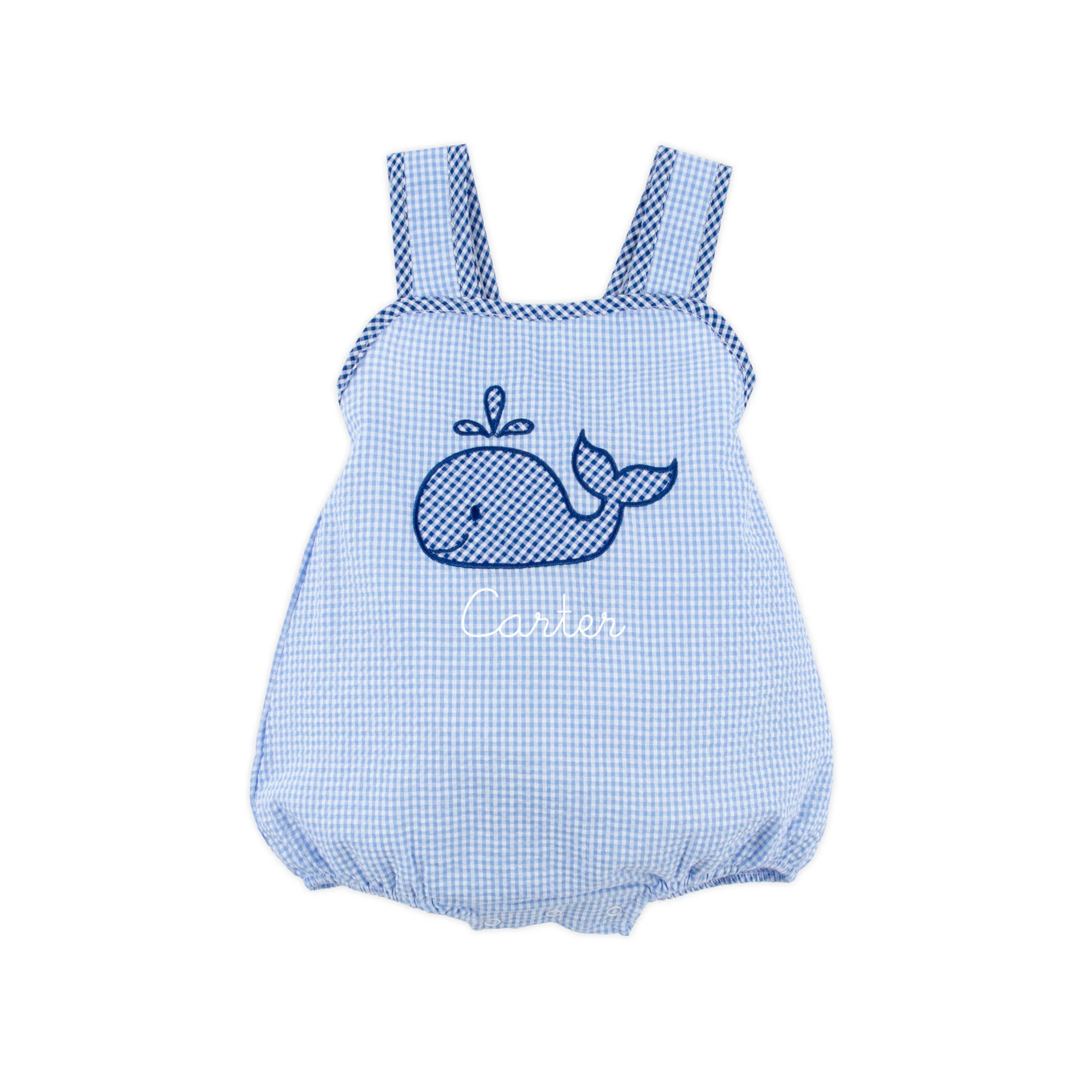 Ocean Whale Light Blue Gingham Sun Bubble - Image 2