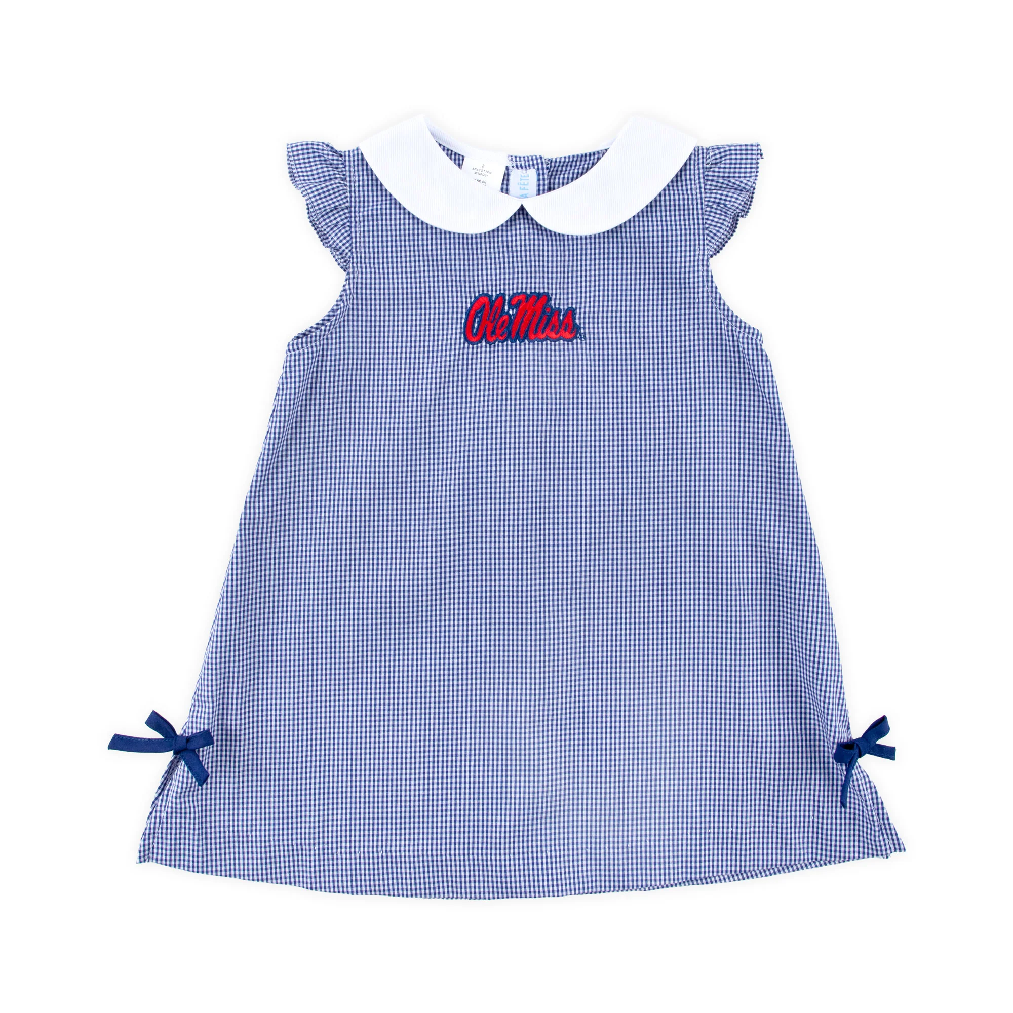 Ole Miss Embroidered Navy Gingham Dress - Image 2