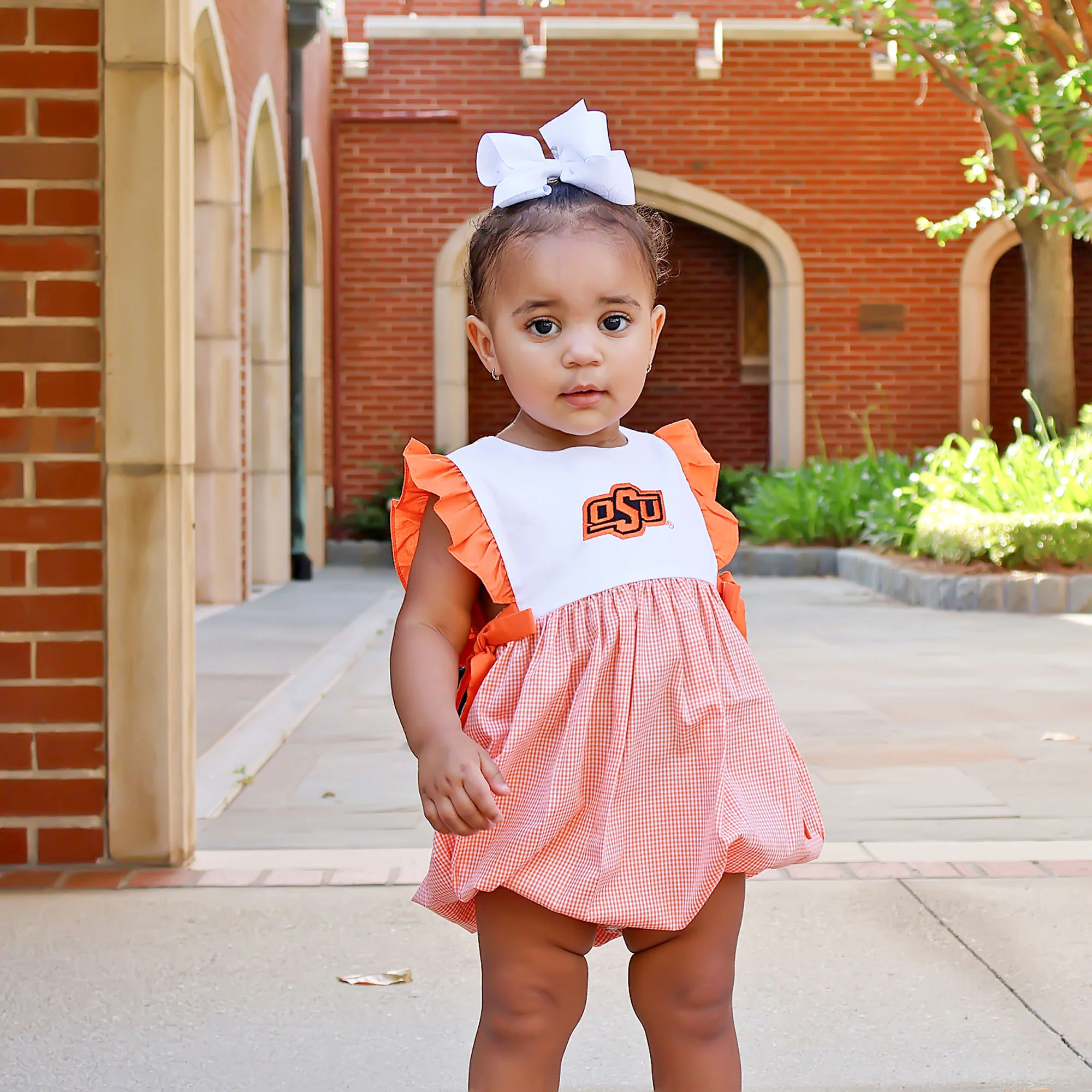 Oklahoma State Embroidered Orange Ruffle Bubble