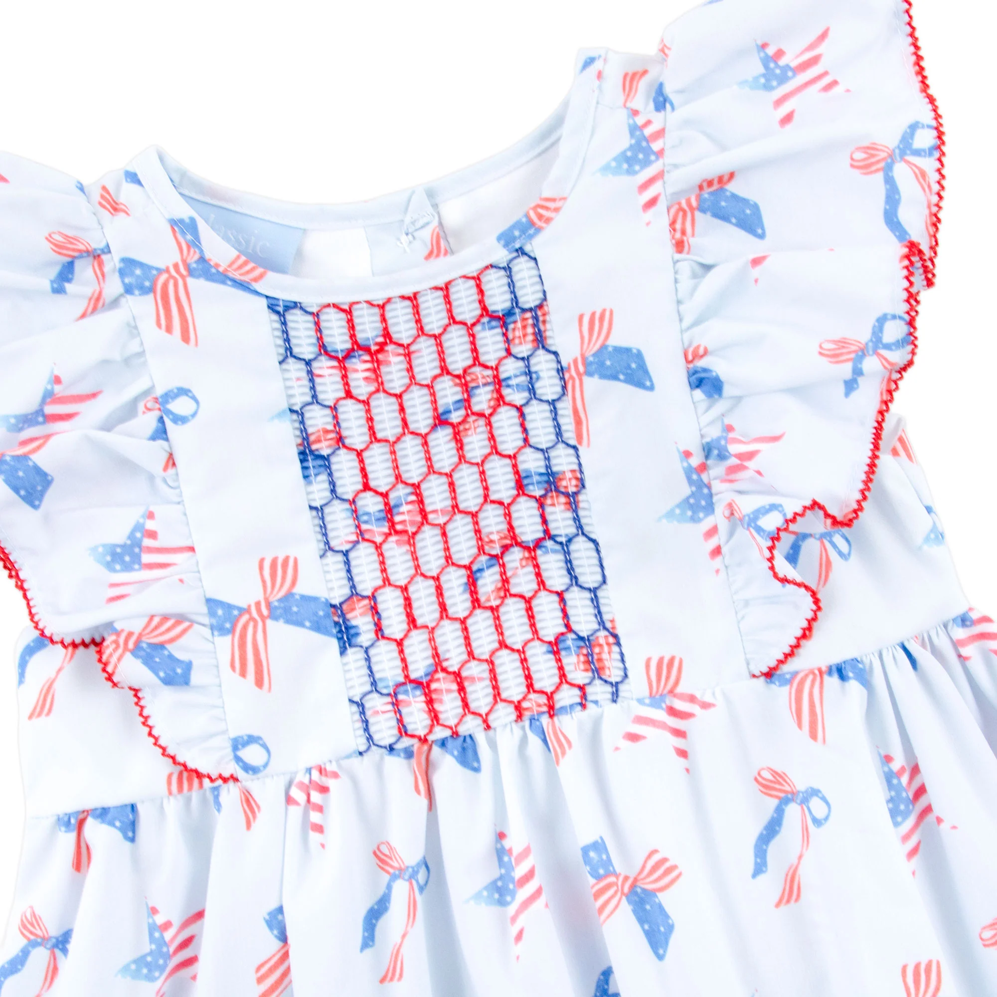 Patriotic & Bows Smocked Rachel Dress - Image 2