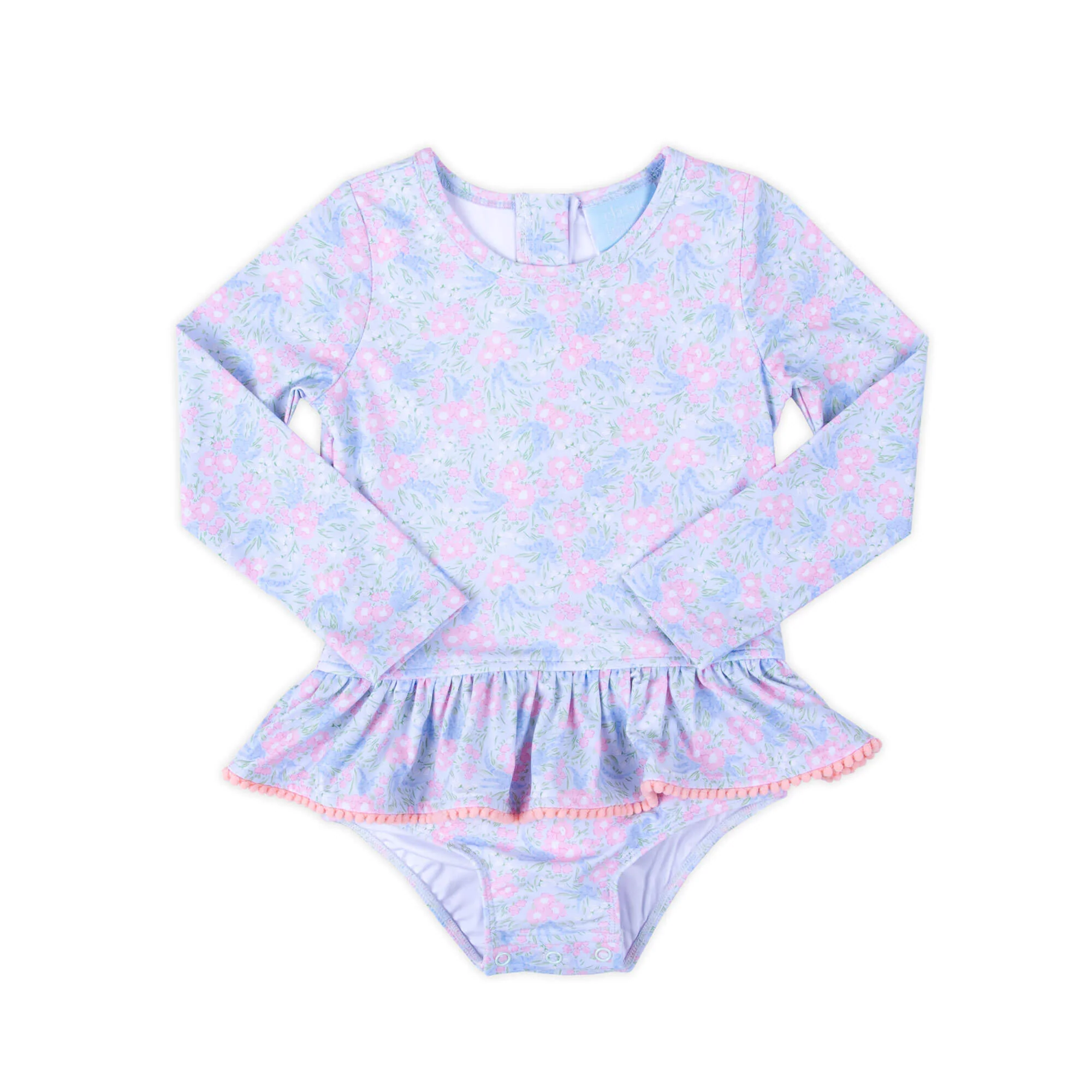 Vintage Garden Blue Rash Guard Swimsuit - Image 6