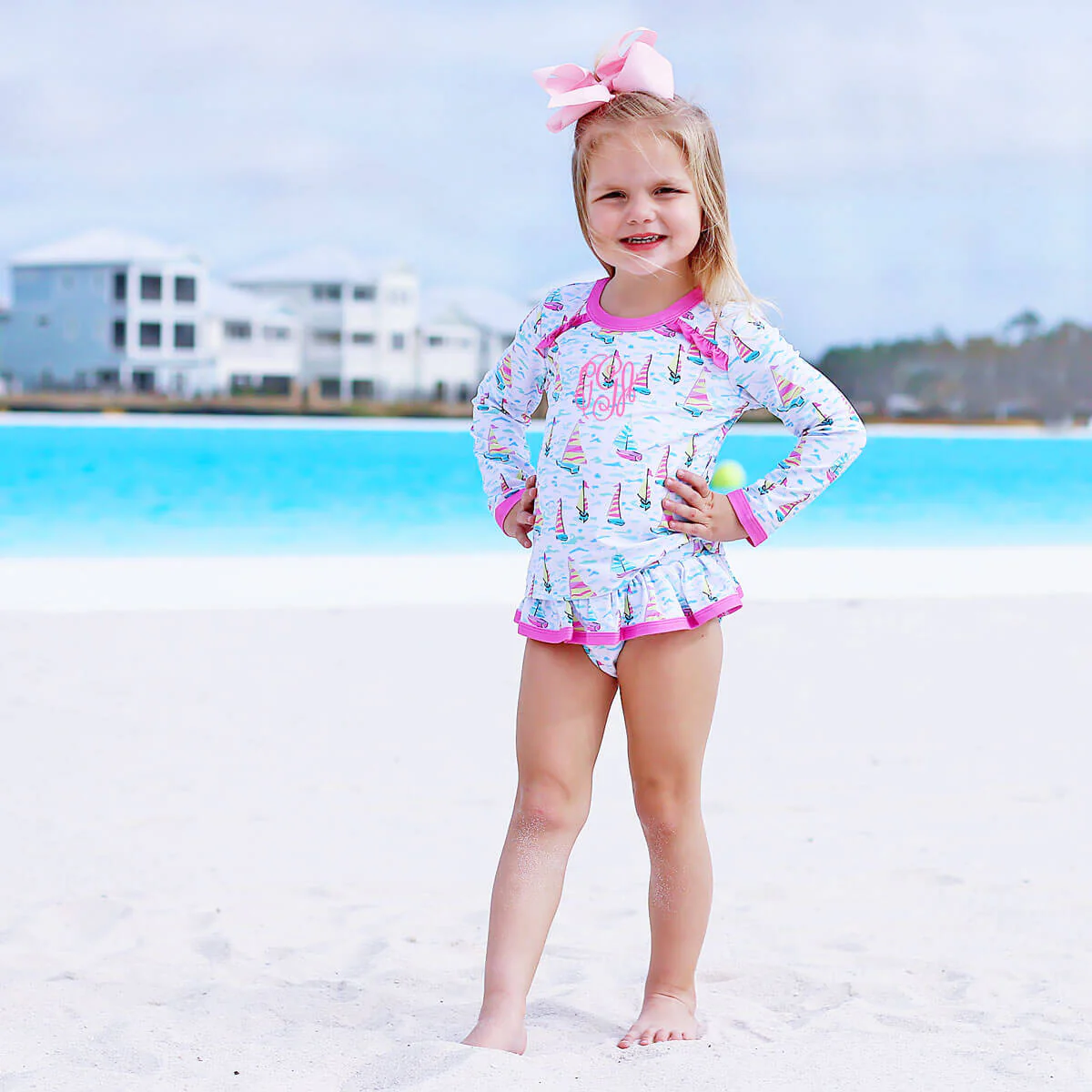 Kauai Sailboat Rash Guard Set