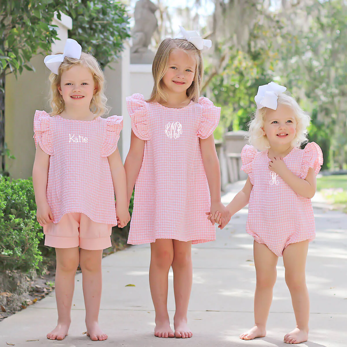 Peach Gingham Waterfall Dress - Image 6
