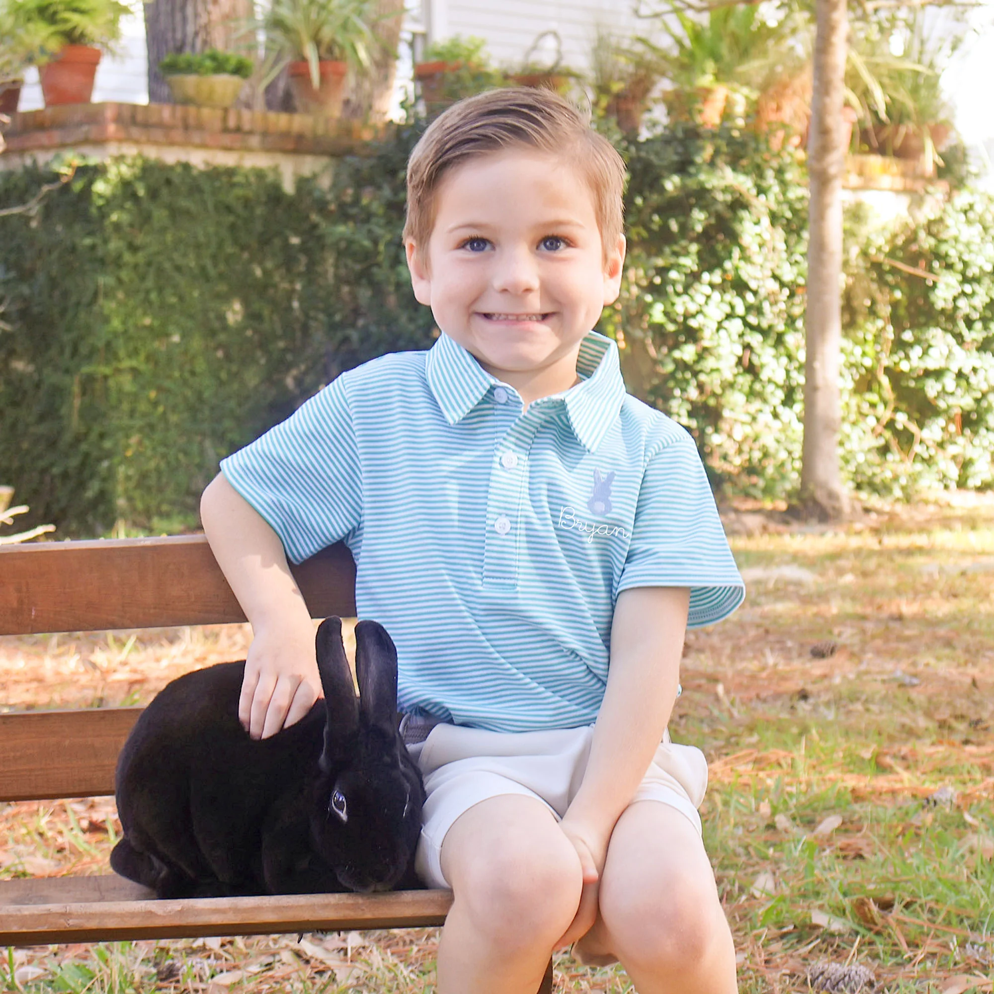 Peep Turquoise Stripe Polo