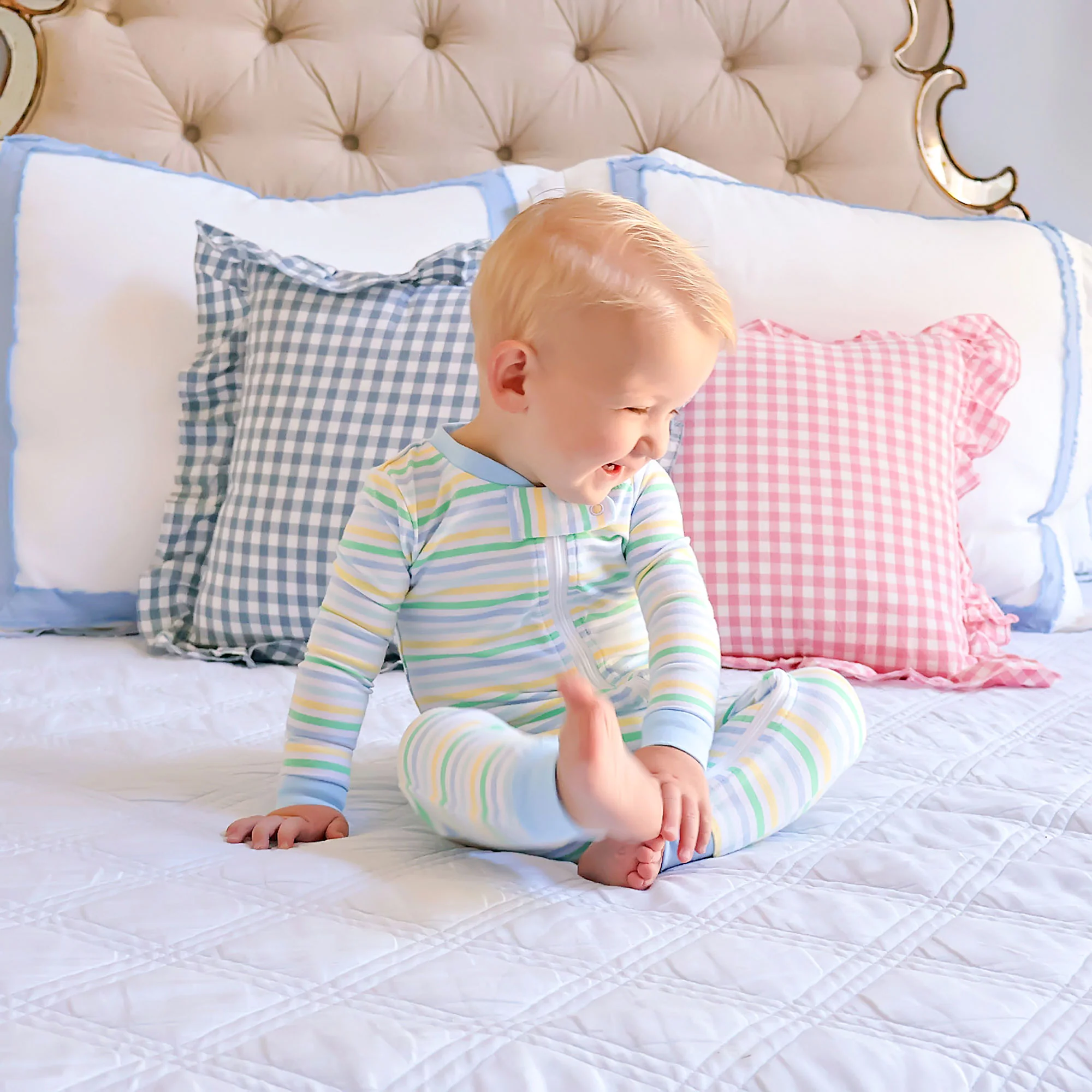 Peeps Pastel Blue Stripe Zip Sleeper - Image 2