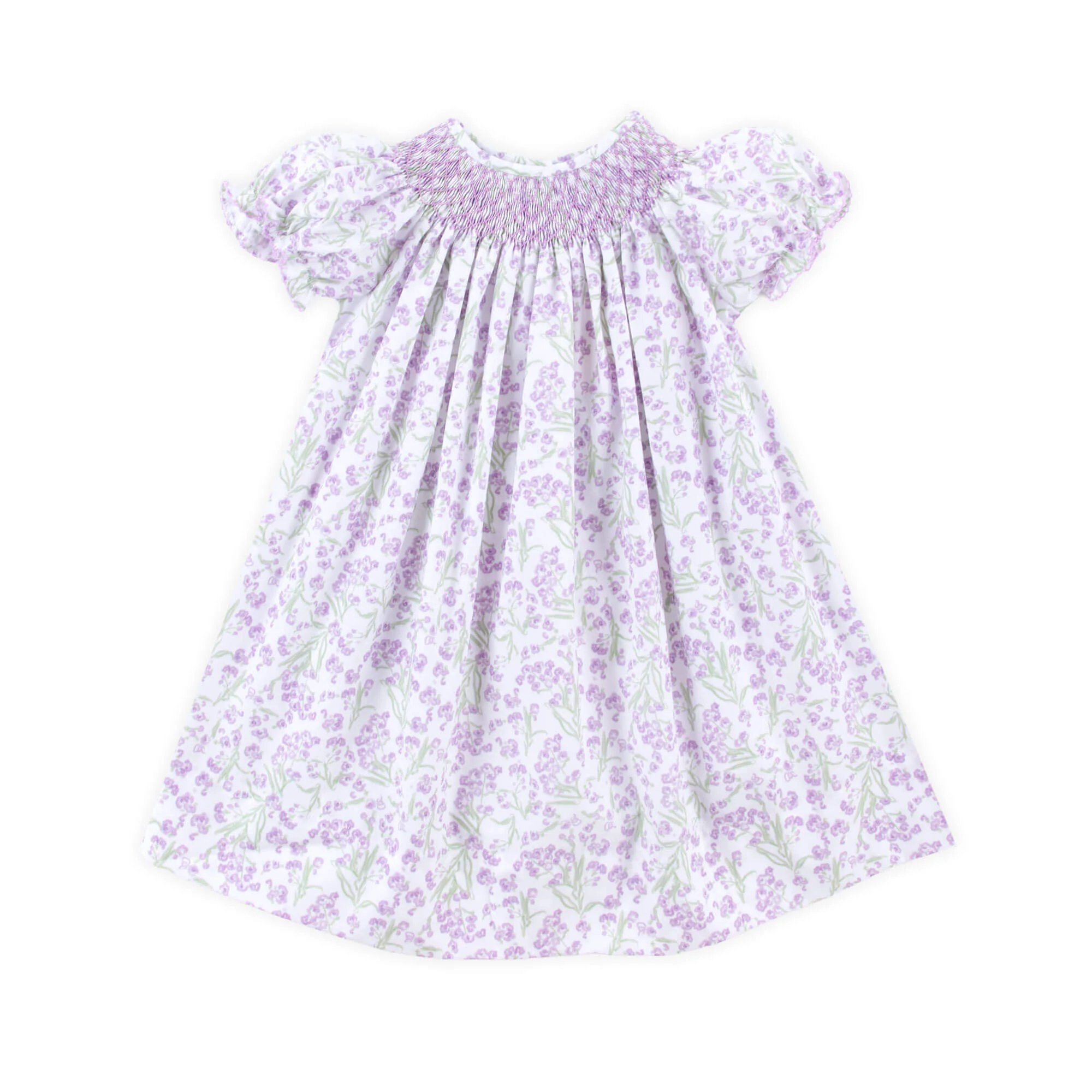 Lavender Petals Smocked Bishop Dress