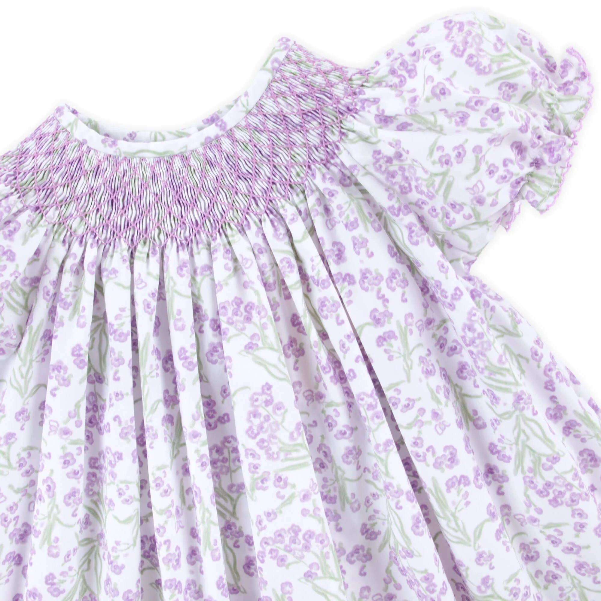 Lavender Petals Smocked Bishop Dress - Image 2