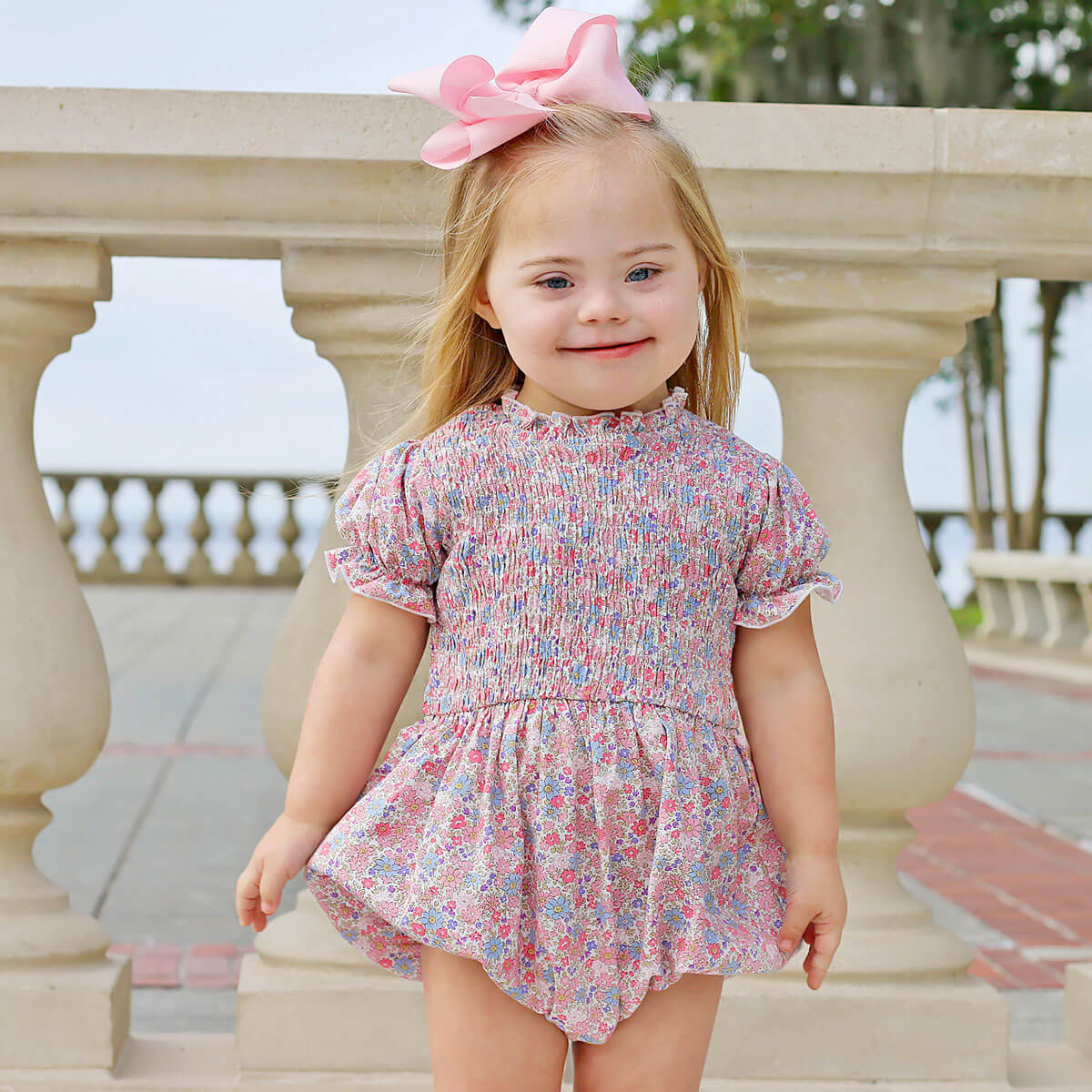Flowers in Paris Smocked Ariella Bubble