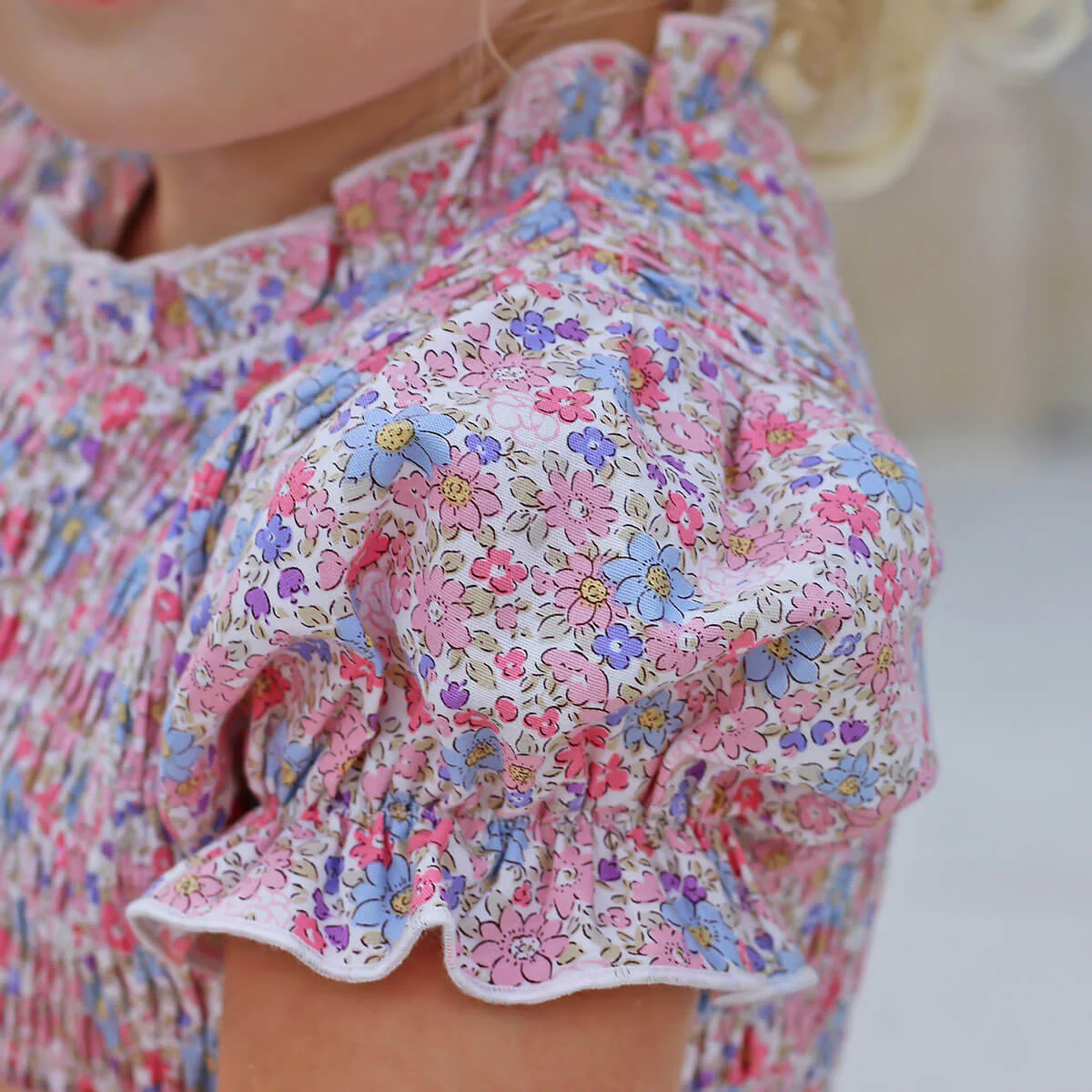 Flowers in Paris Smocked Ariella Bubble - Image 2