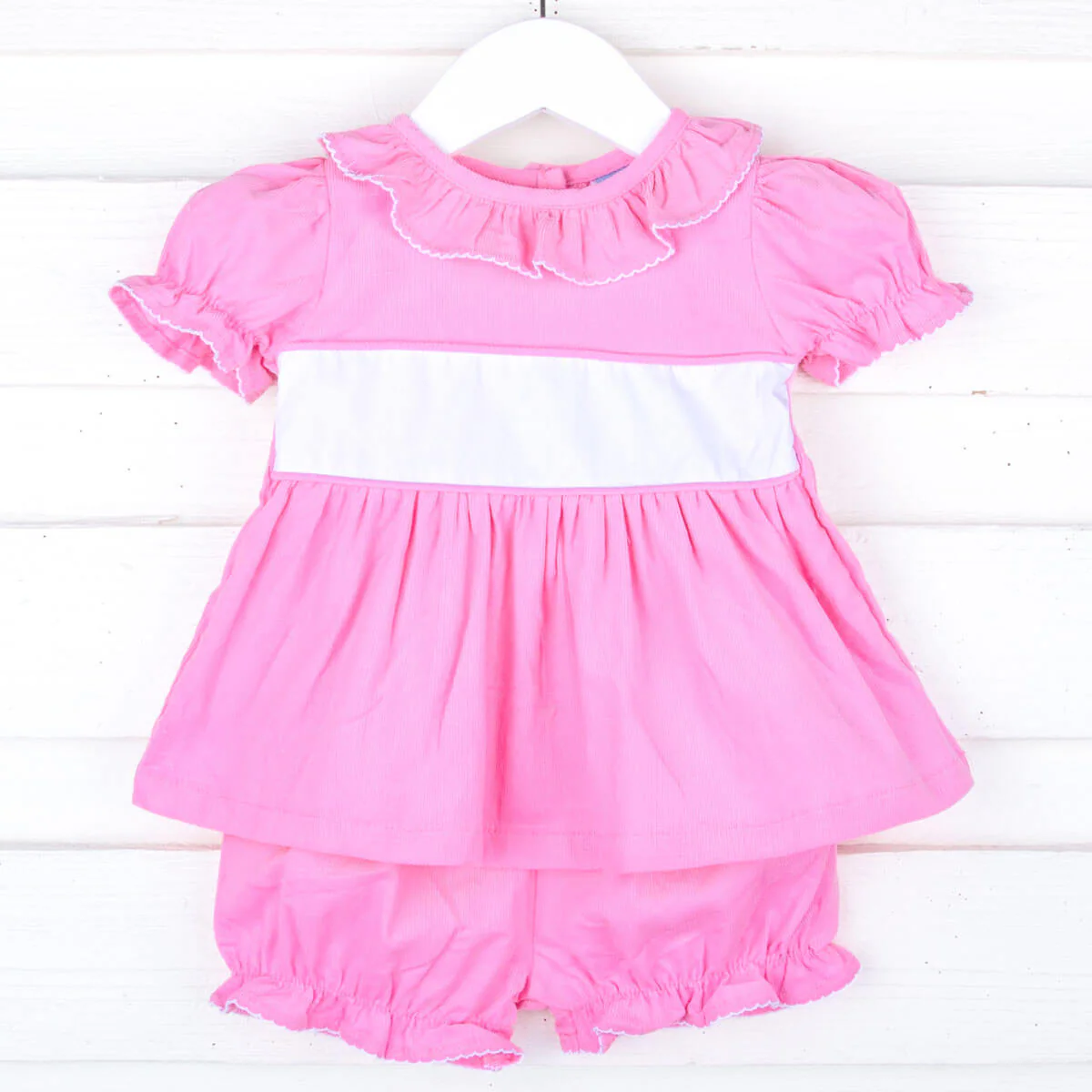 Pink Corduroy Ruffle Collared Bloomer Set - Image 3