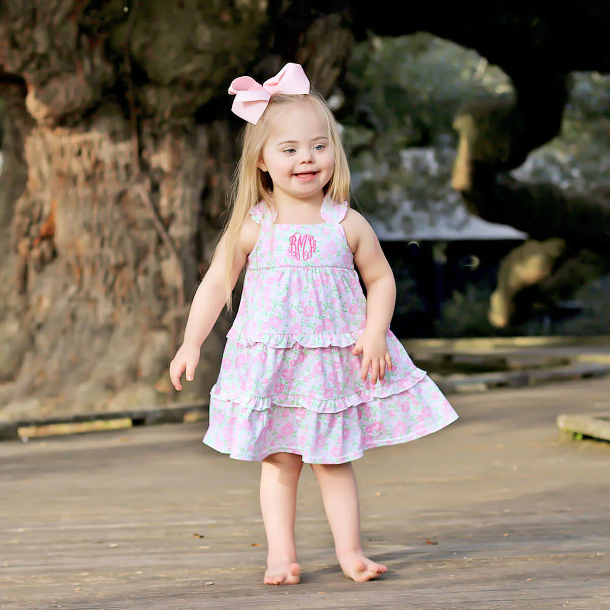Pink Floral Callie Tiered Dress