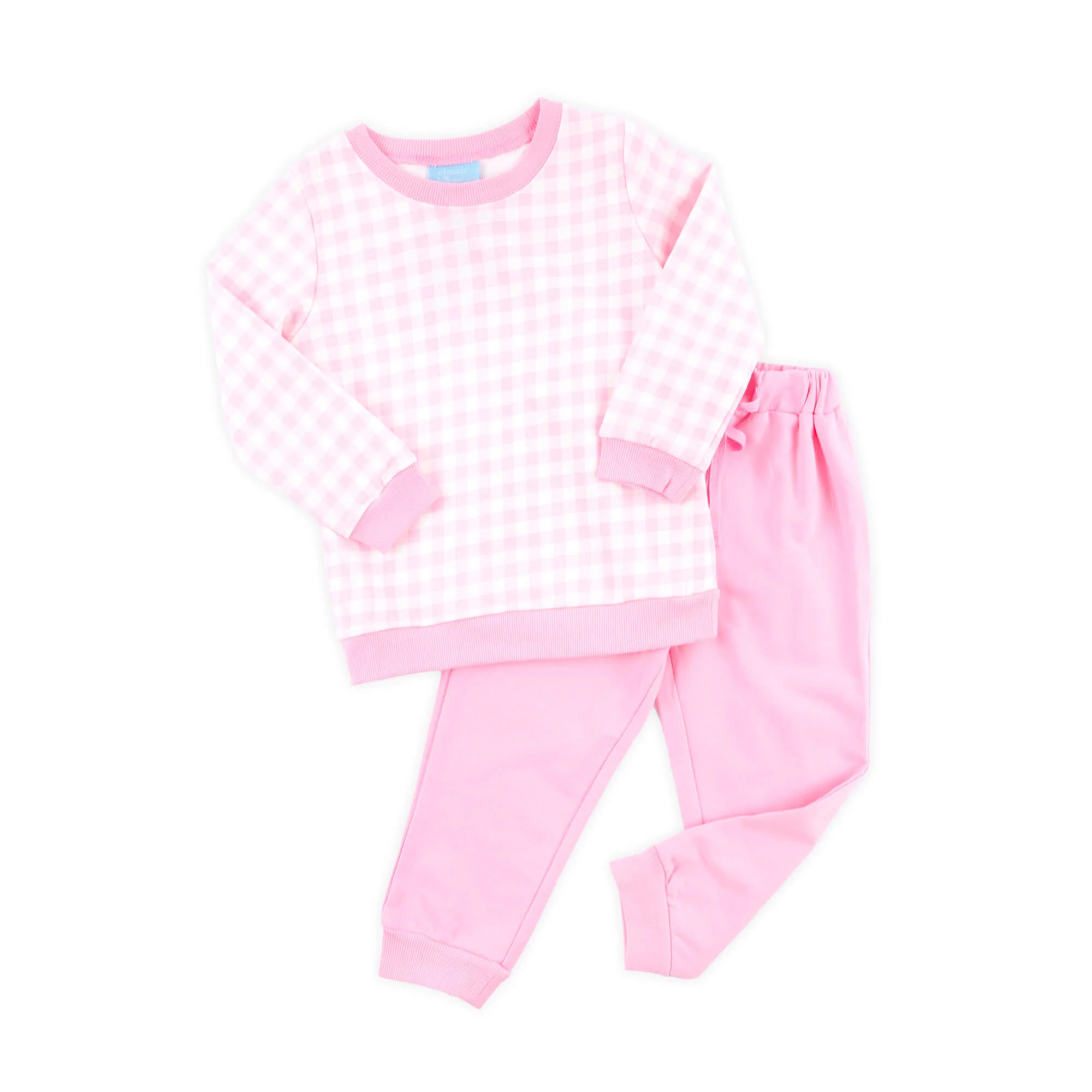 Pink Gingham Jogger Set - Image 4