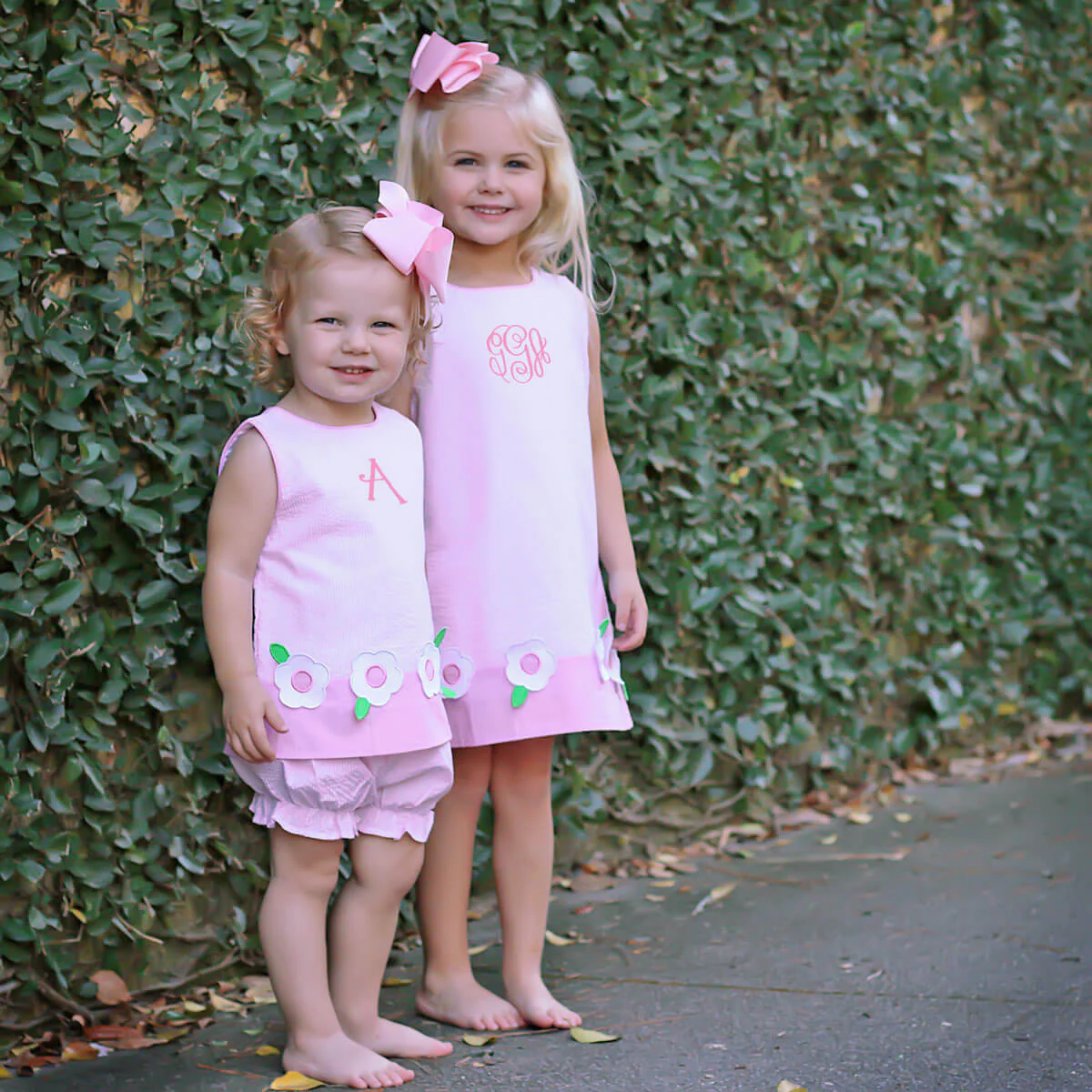 Flower Applique Pink Stripe Dress - Image 6